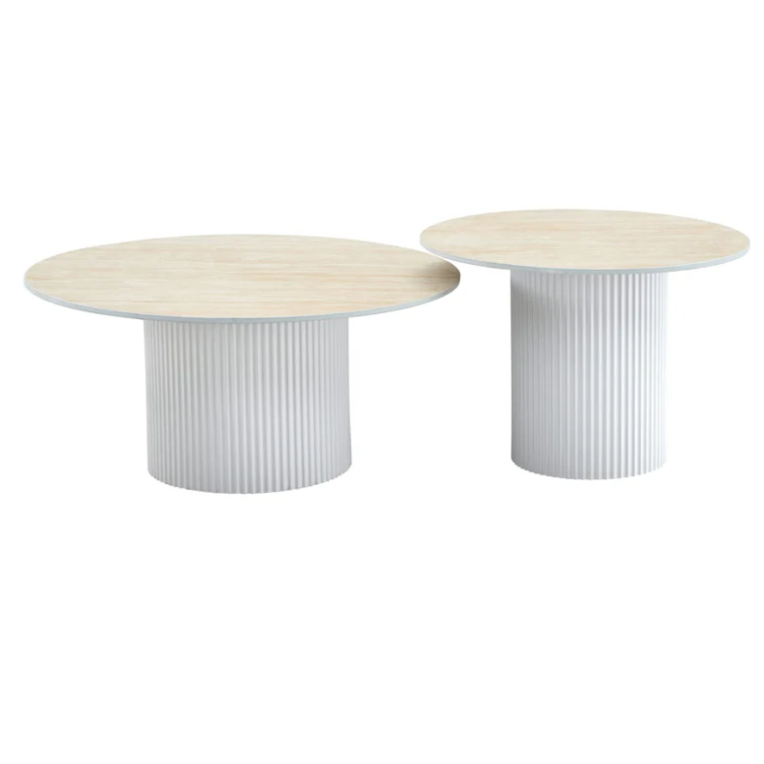 Table basse gigogne plateau céramique travertin ou blanc