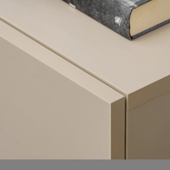 GINA wall unit 270 cm with a corner bio fireplace, black marble and Szara Glina — vue 3