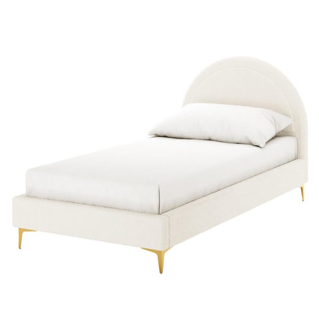 Lit enfant 90x190 cm – Velours rose et blanc - Decora Home