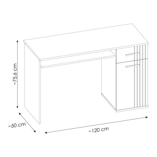Bureau SIGMA 120 cm with a Cabinet — vue 4