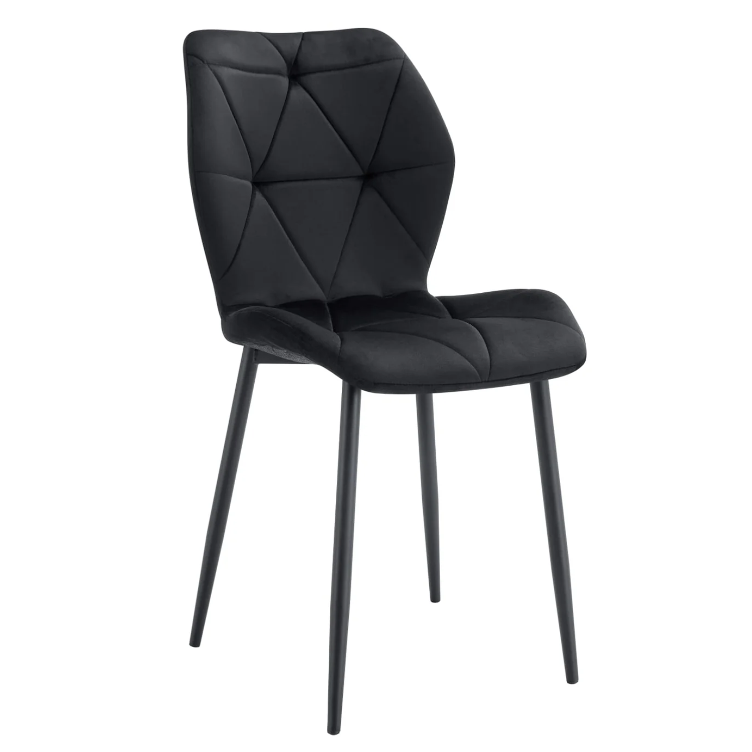 Chaise  en Velours avec Pieds Métal Noir