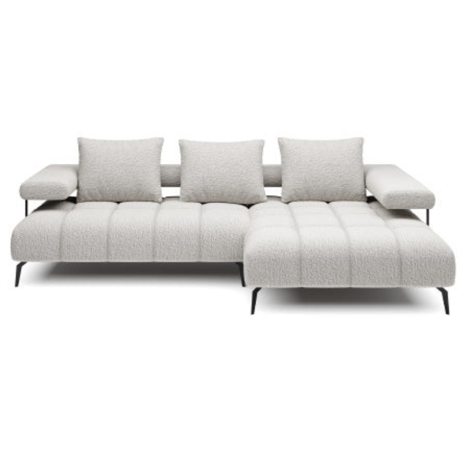 Canapé d’angle moderne avec réglage électrique de la profondeur d’assise