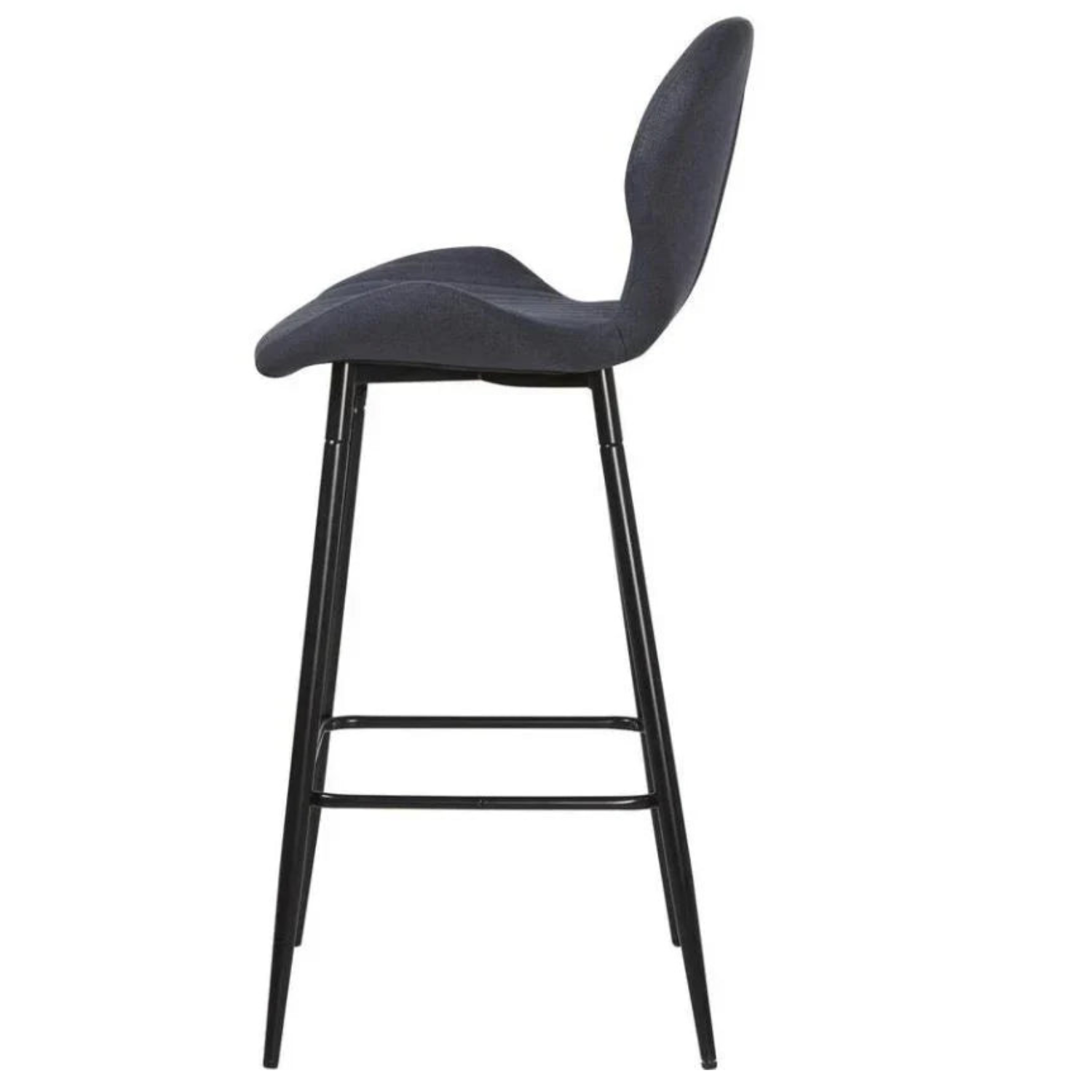 chaise de bar– Assise rembourrée en tissu, structure métal noir, design moderne et confortable