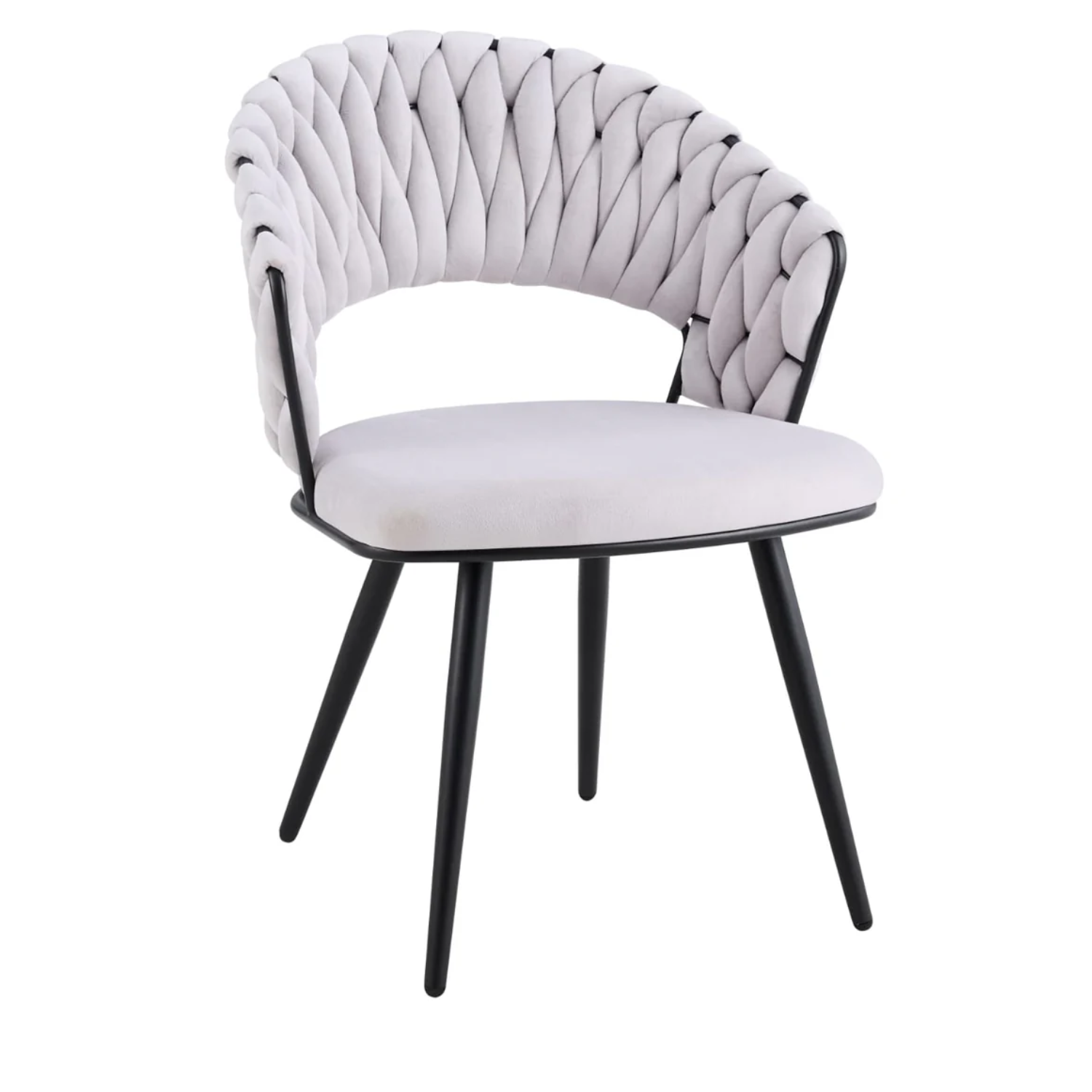 Chaise avec Pieds en Métal Noir et Assise en Velours