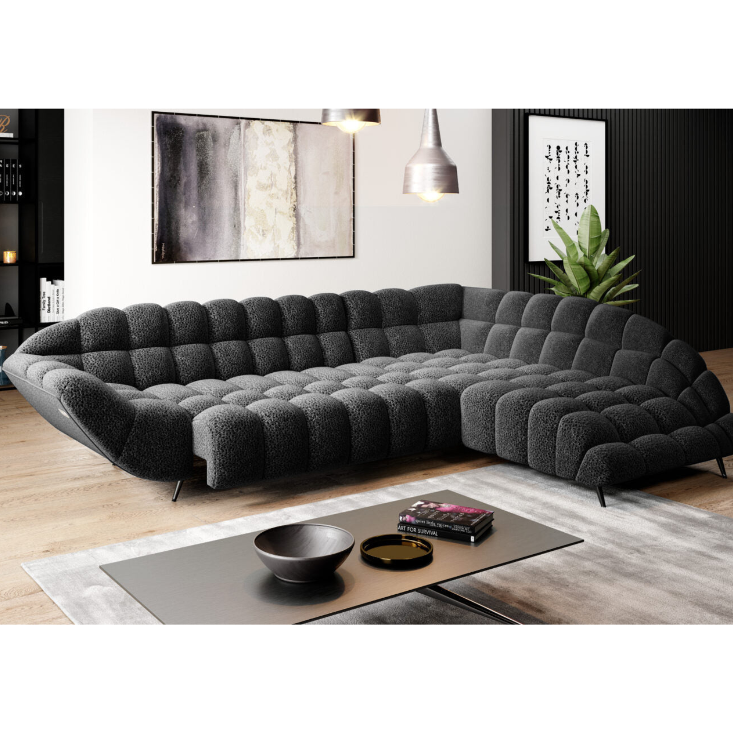 Canapé d’Angle – Design Moderne avec Profondeur d’Assise Réglable Électriquement