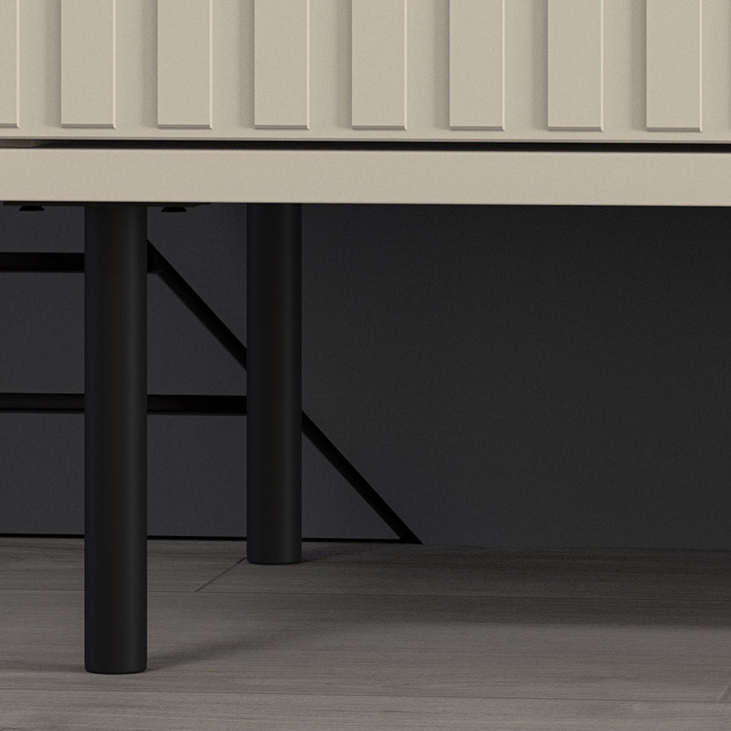 Meuble TV SOFINA 160 cm – Cachemire élégant – 2 niches fermées et étagères ouvertes