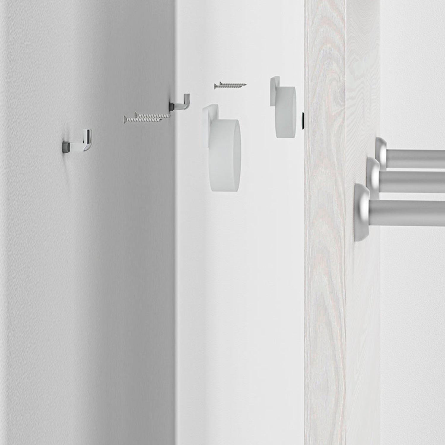 Cintre en Pin des Neiges et MDF Gris Neuf avec Bordure ABS