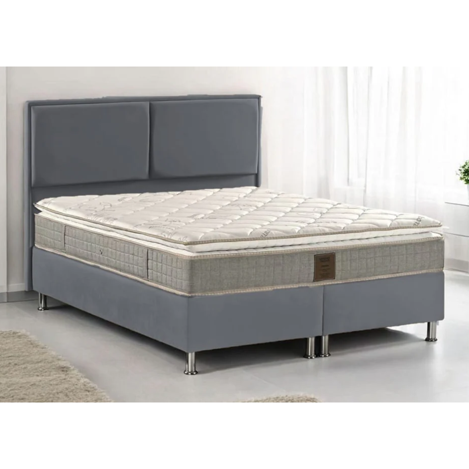 Lit coffre 160x200 en velours – Design moderne avec rangement intégré