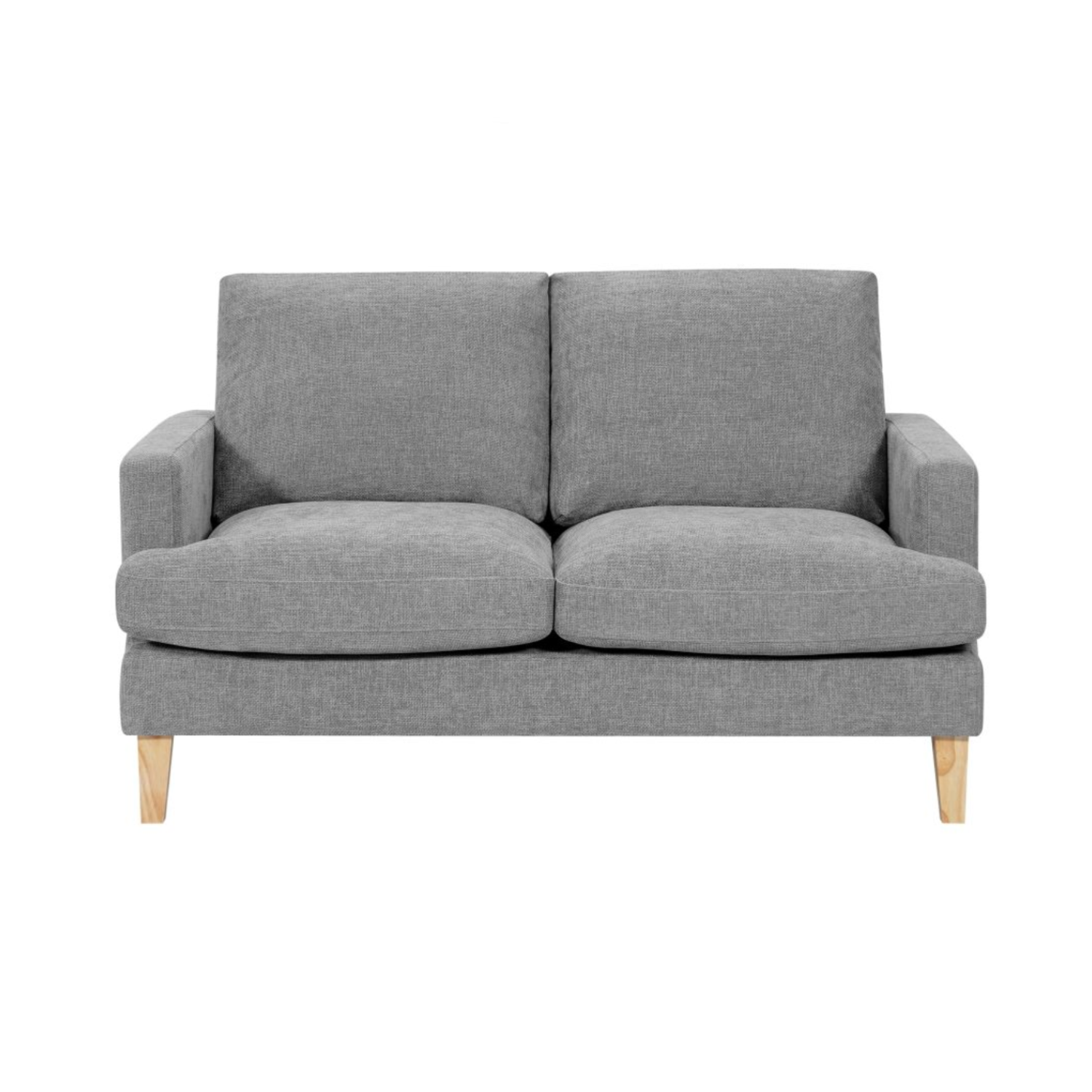 Canapé droit 2 places en tissu - Pieds Bois