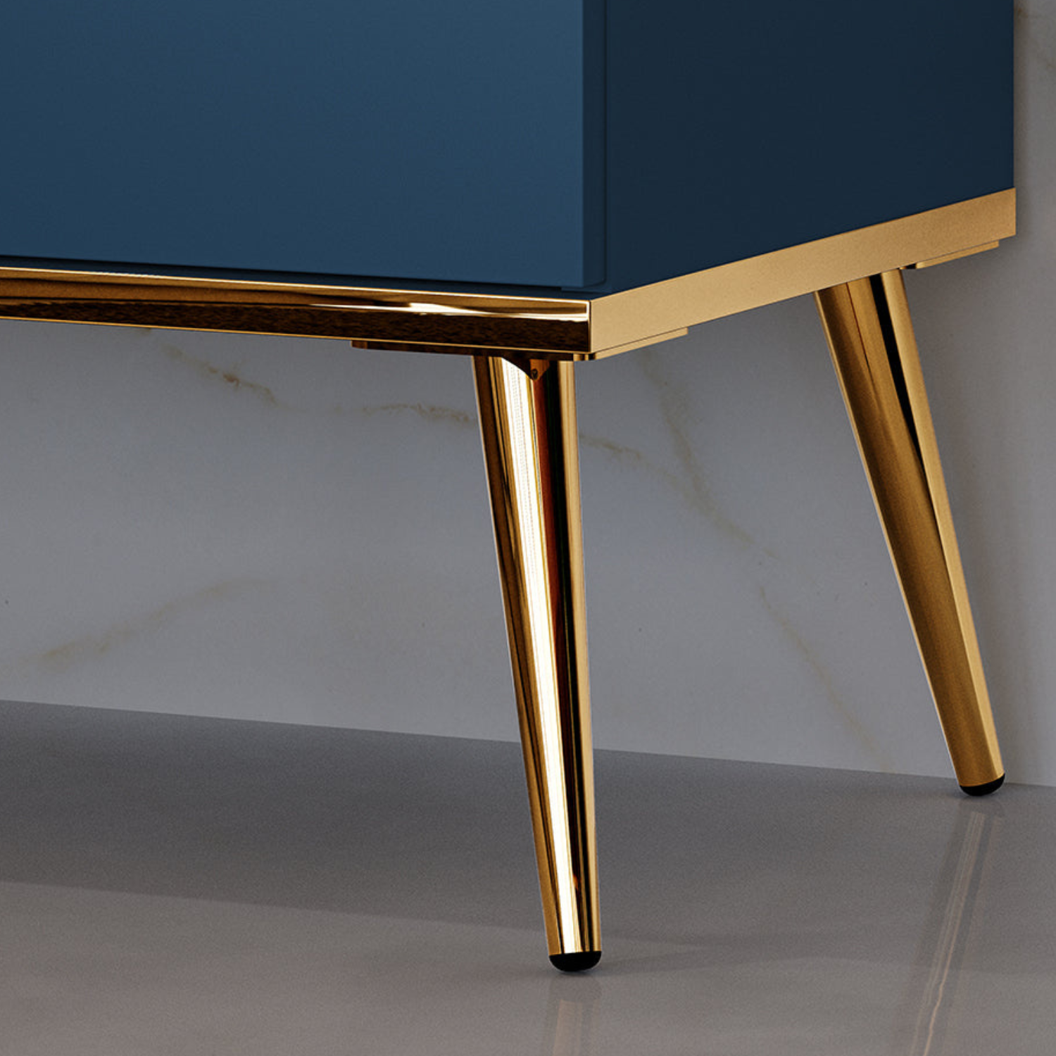 Table de Chevet Labrador avec Pieds Dorés Métalliques  - Design Élégant et Résistant