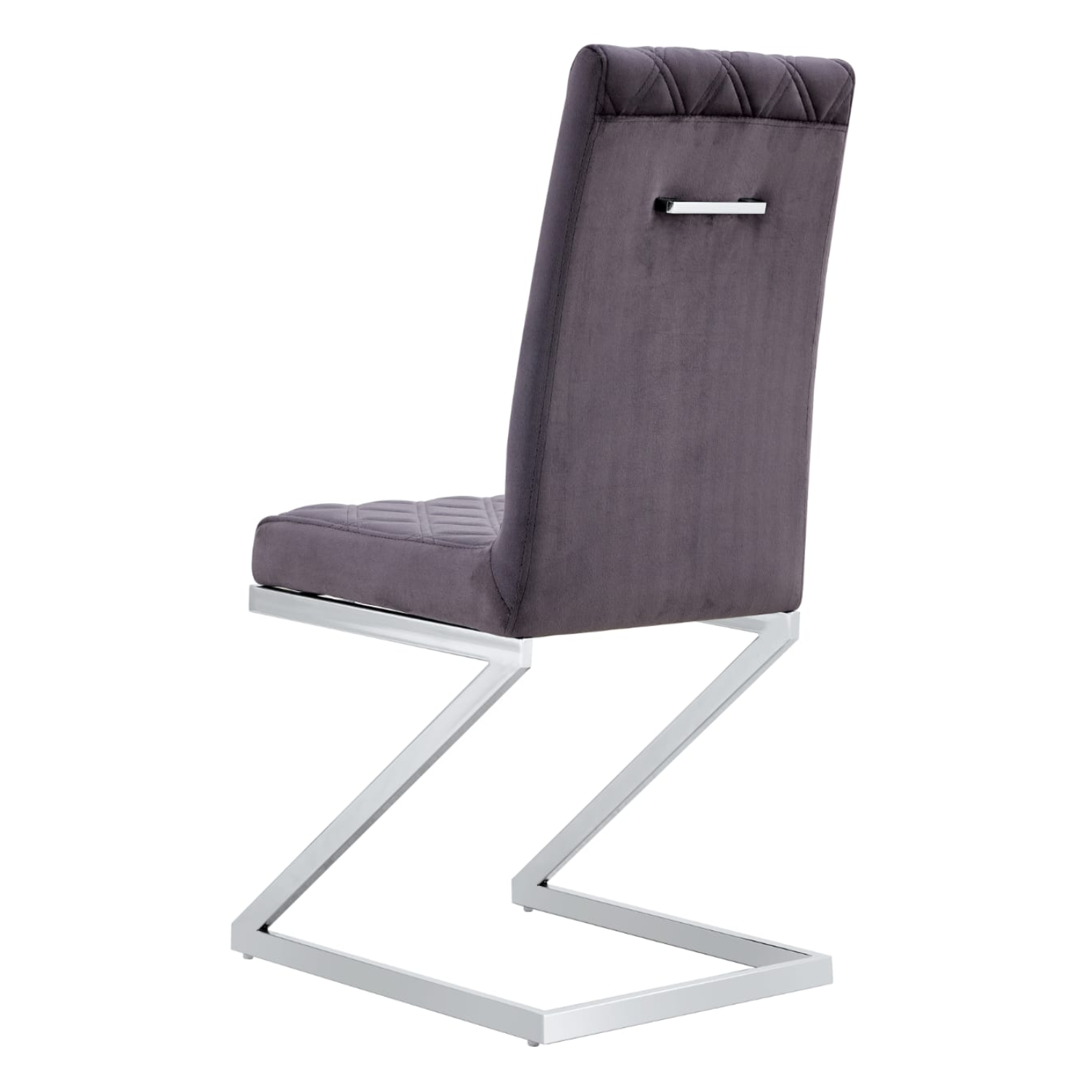 Chaise de bureau assise en velours et pieds en acier