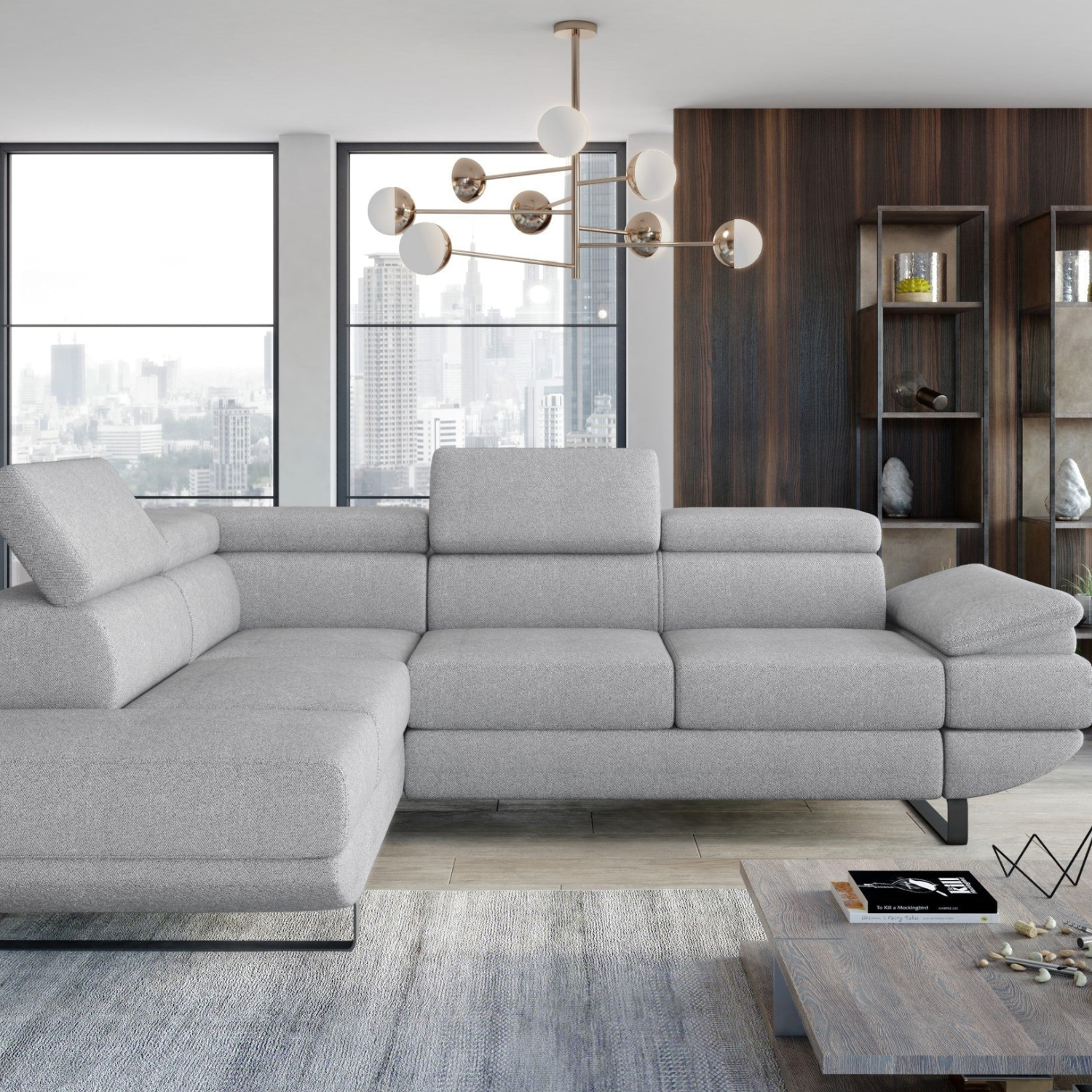 Canapé d’Angle – Confort Ajustable Électriquement et Élégance Contemporaine