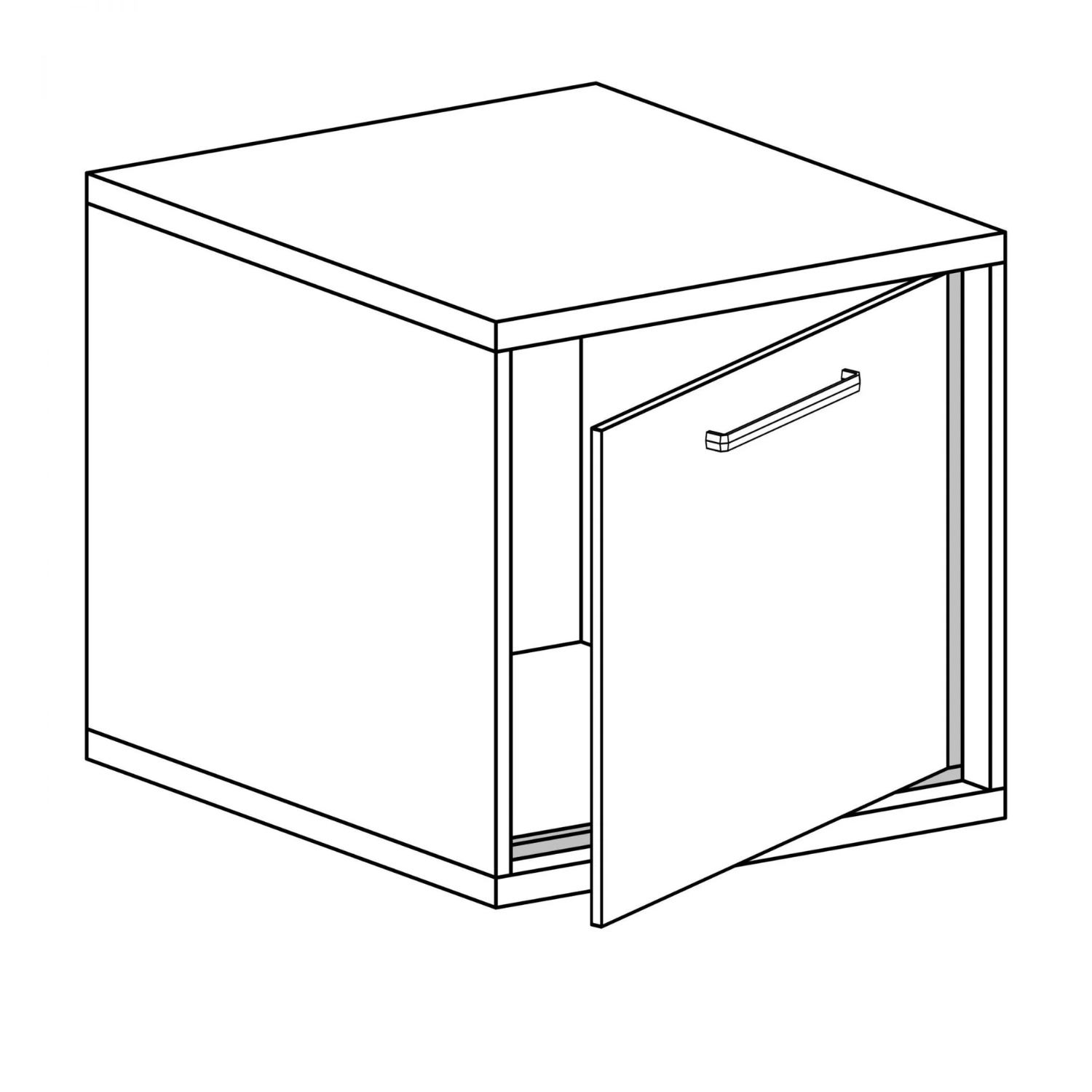 Table de chevet compacte avec tiroir et poignée métal – Design moderne clair et pieds optionnels