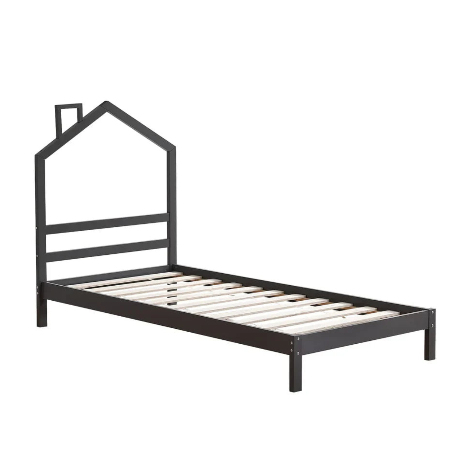 Lit Enfant  – Design Naturel en Bois Blanc et Gris 90x190 cm