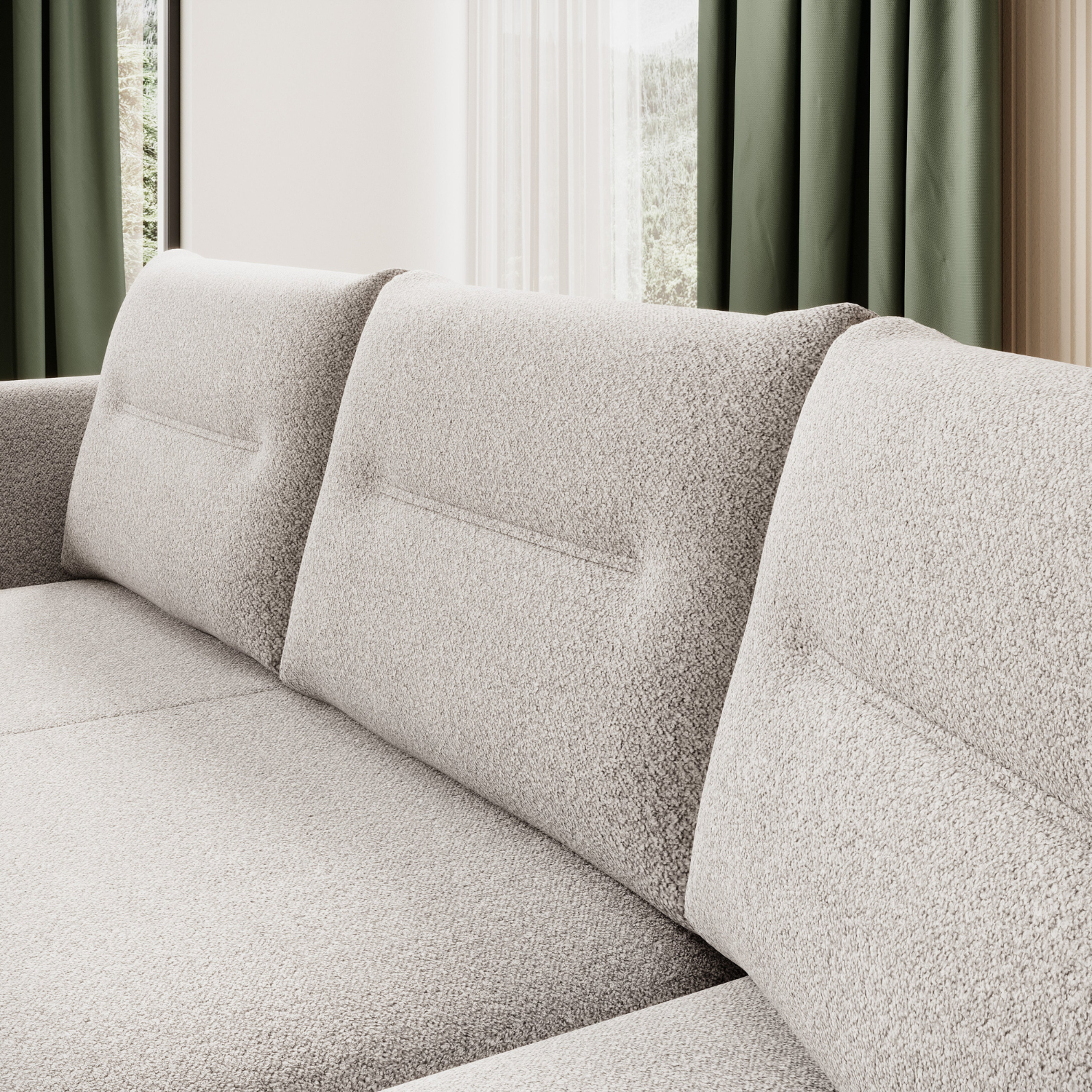 Canapé d'angle moderne avec extension électrique, fonction relax et suspension à ressorts en zigzag