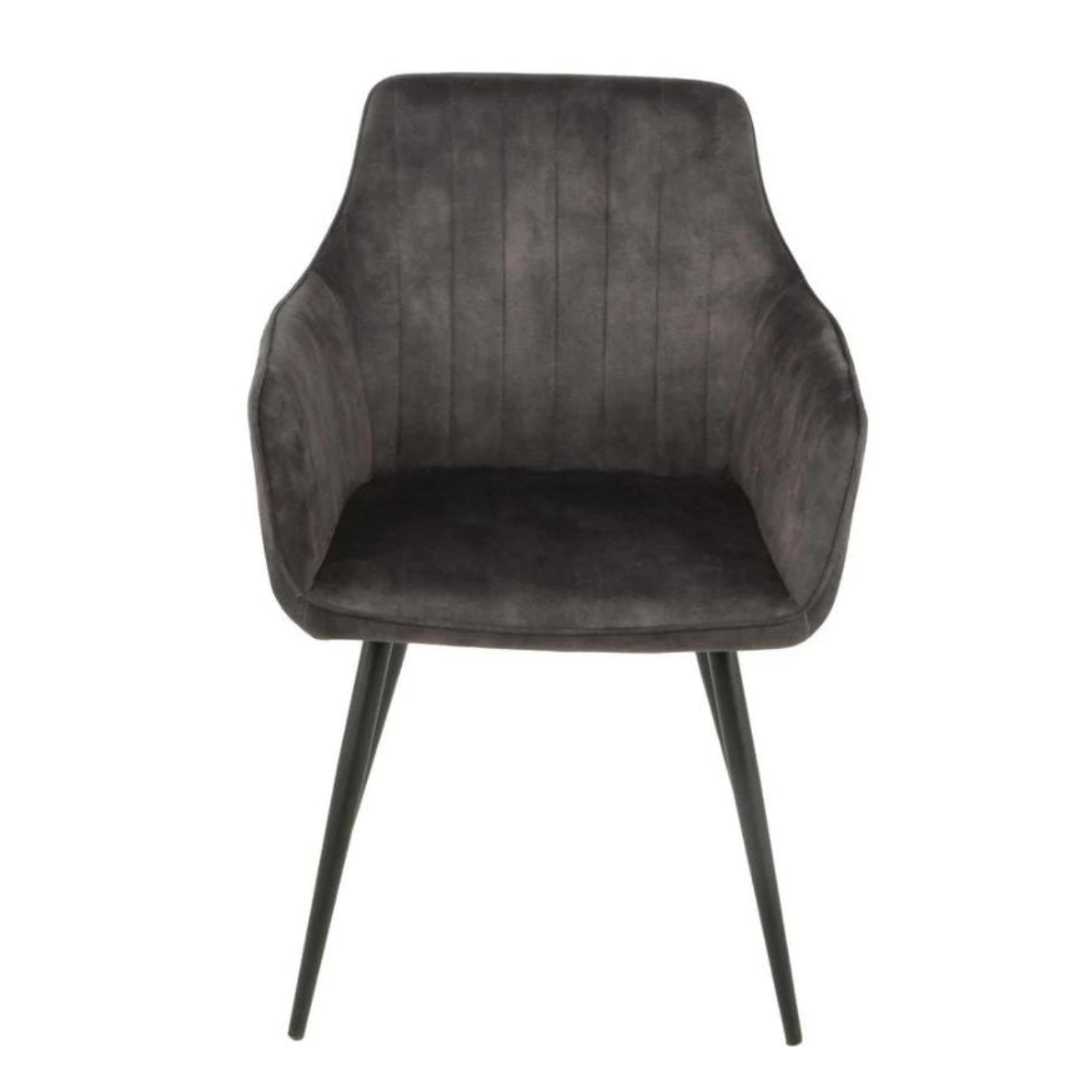 Chaise – Assise Rembourrée en Tissu Gris ou Beige, Pieds Métal Noir, Design Rustique et Contemporain