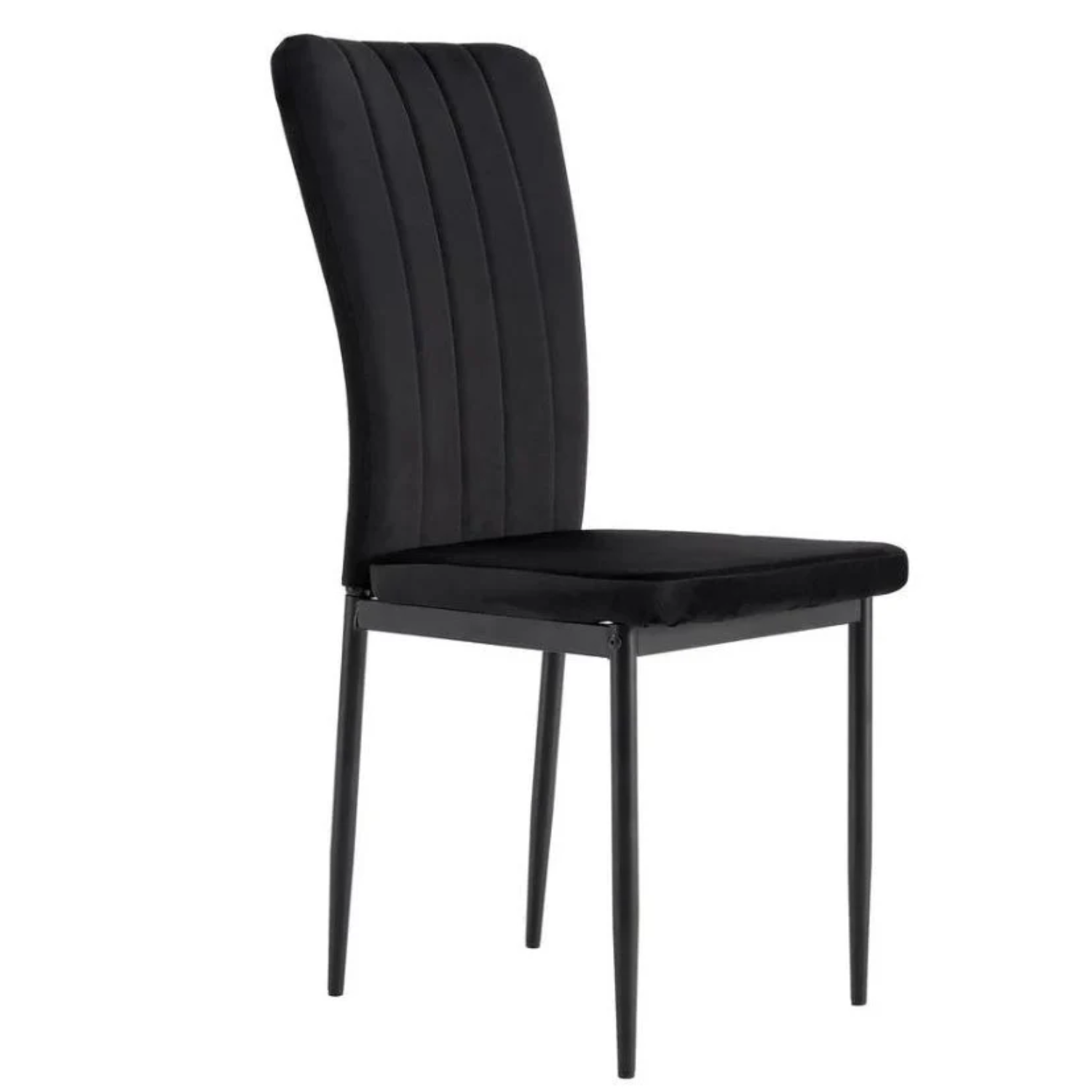 Chaise confortable en tissu gris ou noir – Piètement métal noir élégant