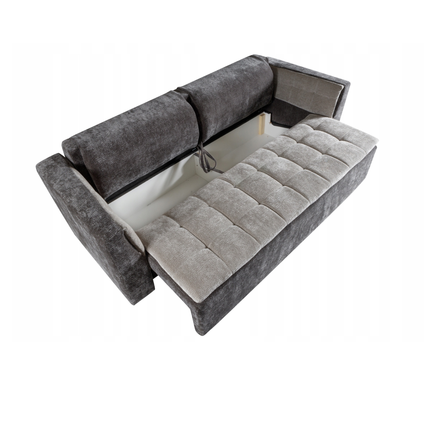 Canapé-lit – Grand canapé gris convertible avec couchage 191x150 cm