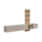 LUZZ wall unit 220 cm with lighting, Szara Glina and Coast Evoke chêne — vue 4