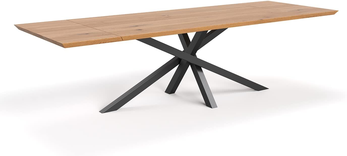 Grande Table Extensible avec Pieds en Métal Peints en Noir - Decora Home