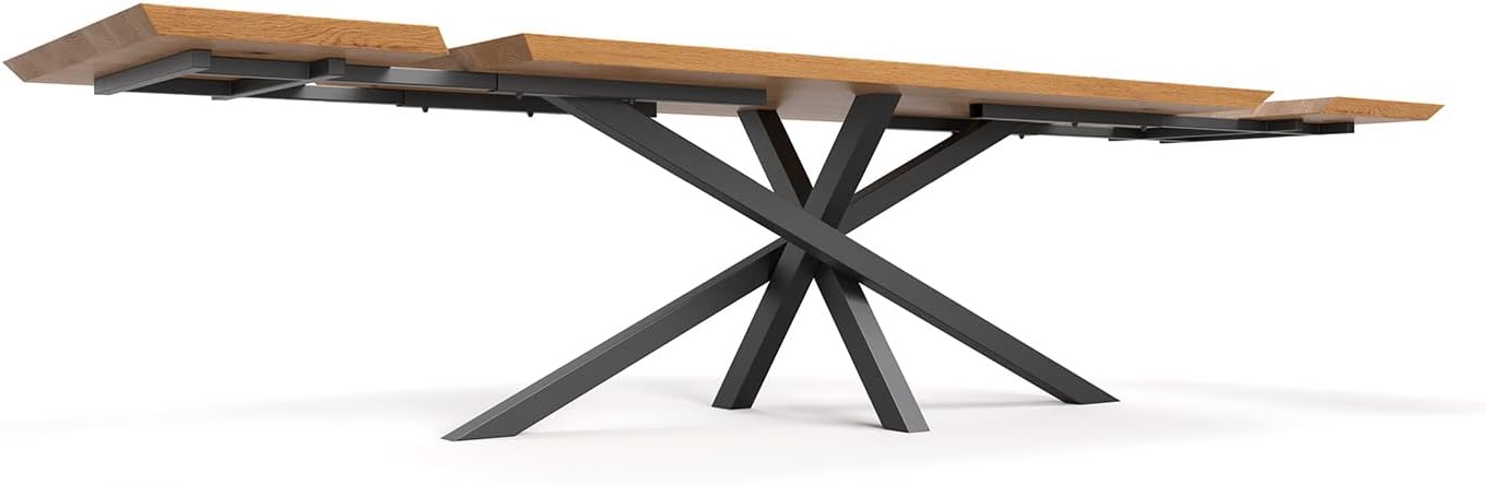 Grande Table Extensible avec Pieds en Métal Peints en Noir - Decora Home