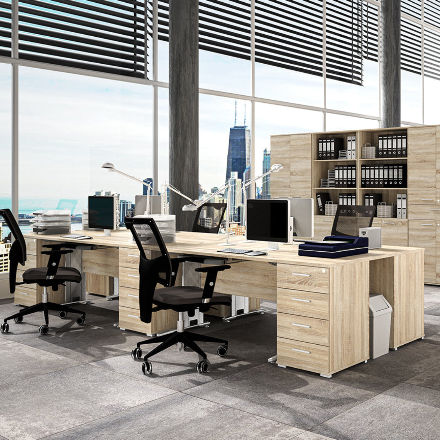 Bureau Moderne avec Bordure ABS - Résistant aux Rayures et à l'Humidité, Design Élégant