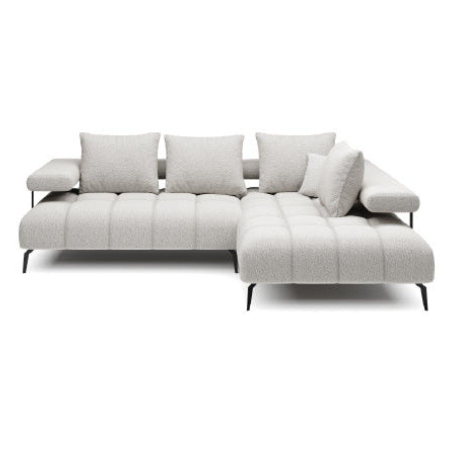 Canapé d’angle moderne avec réglage électrique de la profondeur d’assise