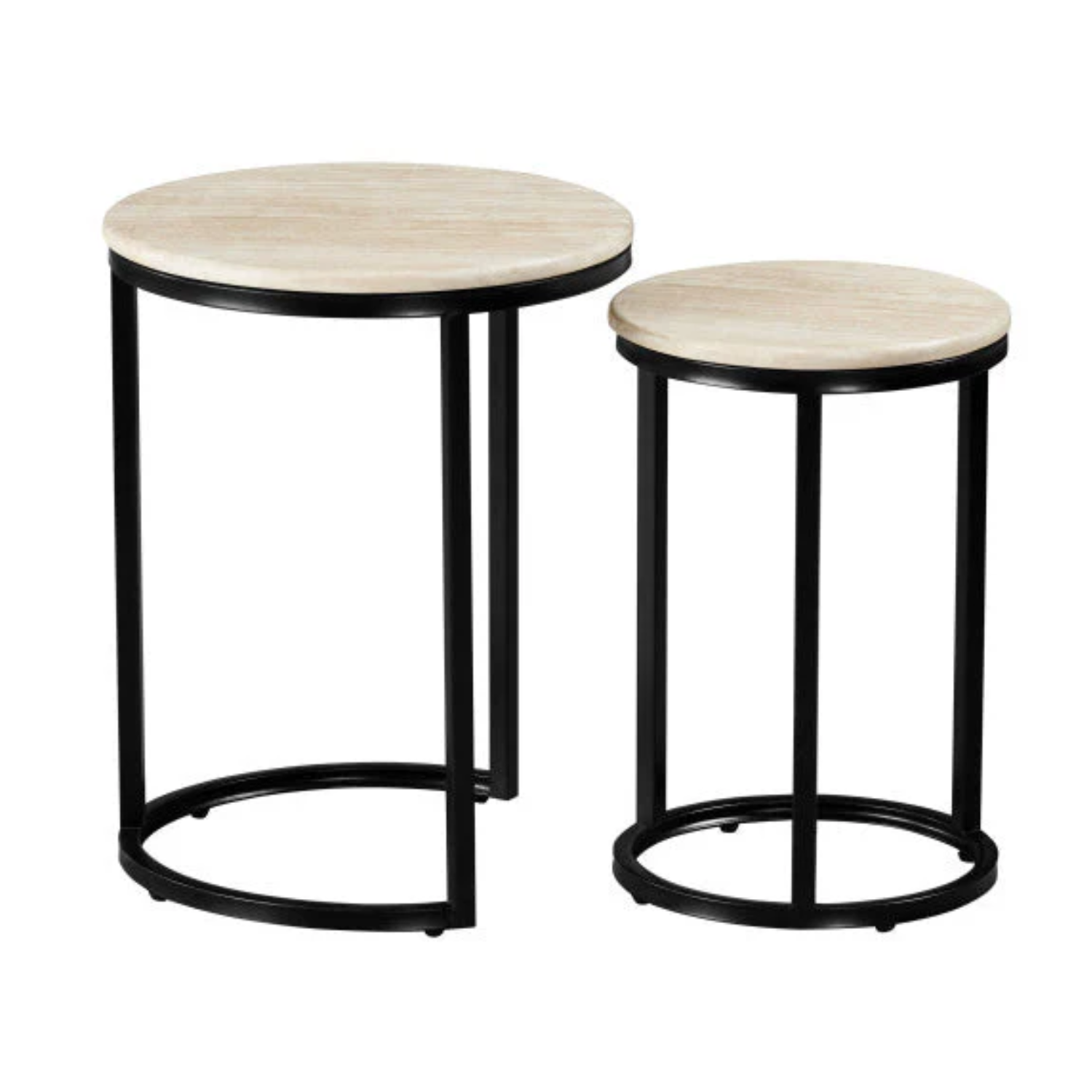 Table Zyra Design – Plateau Céramique Travertin et Piétement Acier Moderne