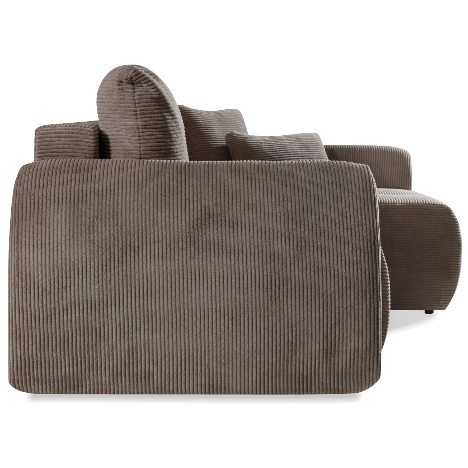Canapé d'angle extensible matelassé 252 cm avec coffre marron