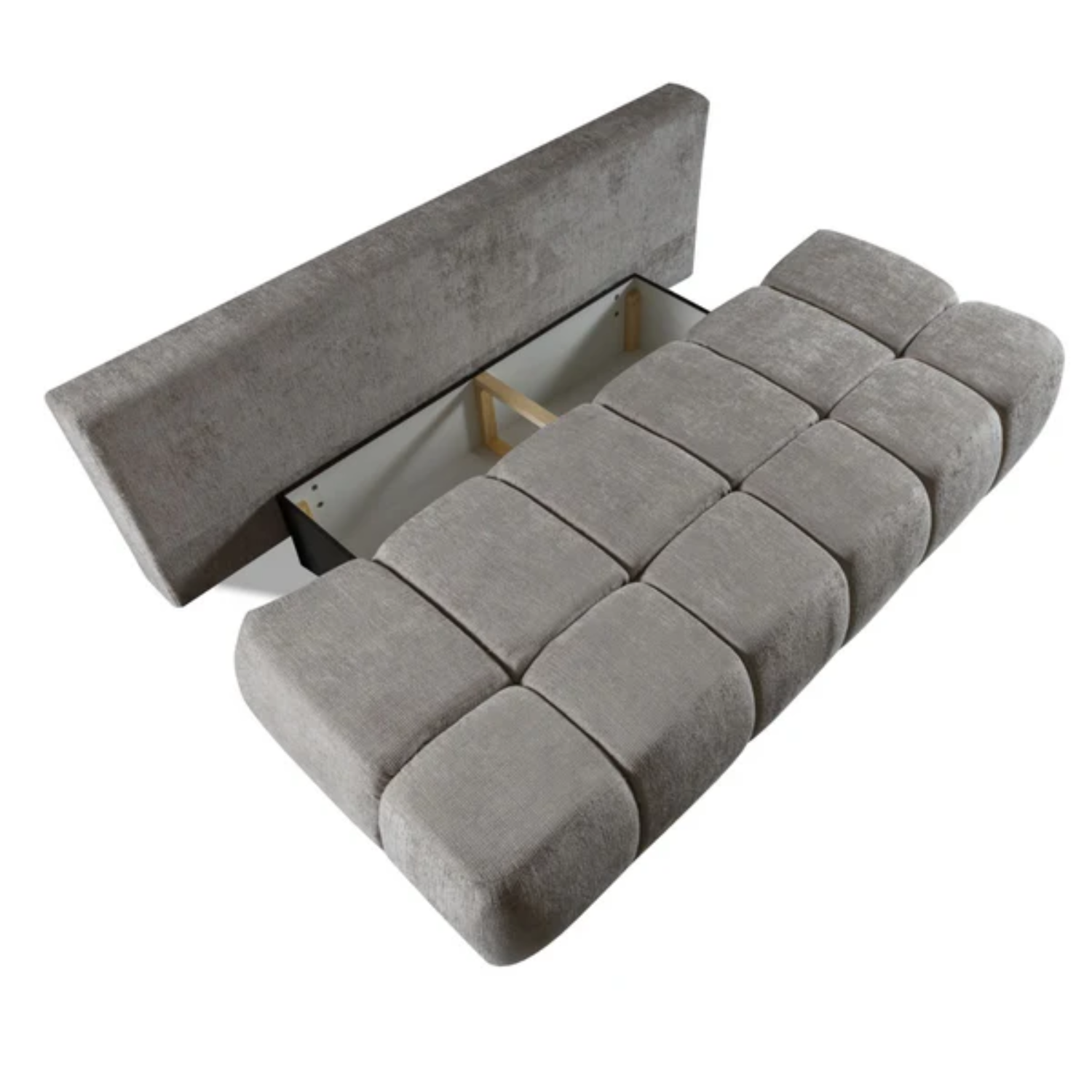 Canapé pratique 207 cm sans côtés avec fonction couchage et coffre