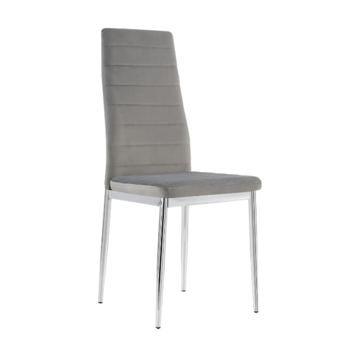 Chaise en velours  et pieds en acier inoxydable