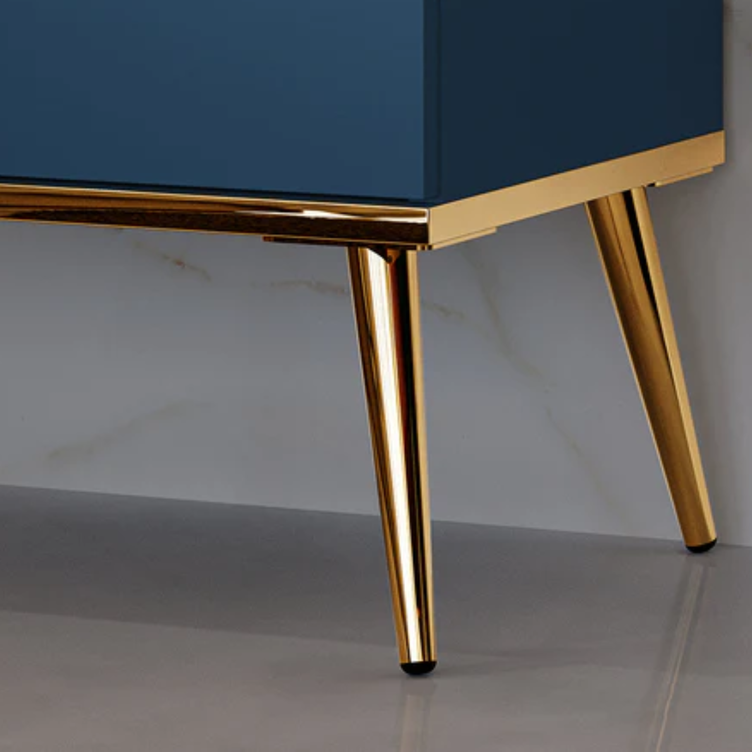 Table de Chevet Moderne en Labrador et Bleu Foncé avec Bordure ABS – Élégance et Durabilité pour Votre Chambre