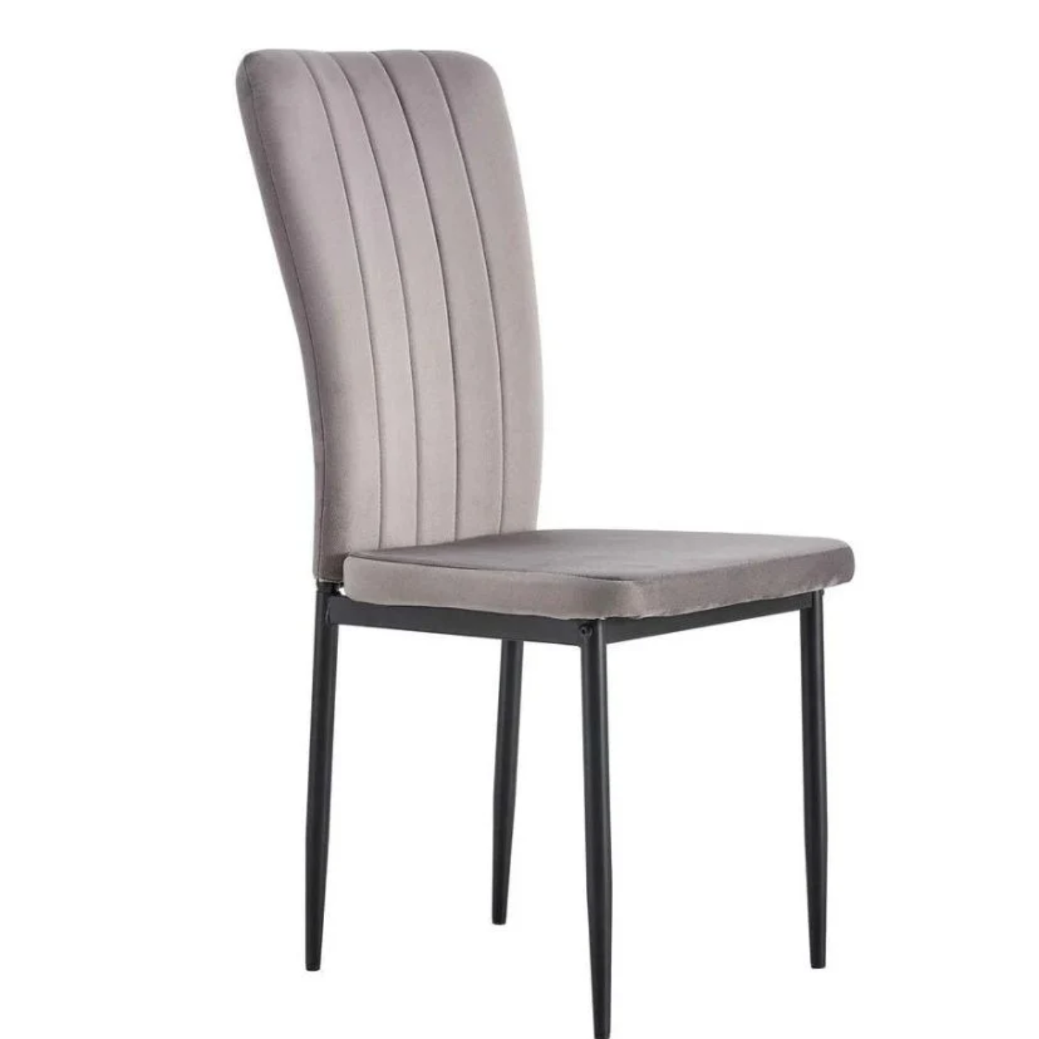 Chaise confortable en tissu gris ou noir – Piètement métal noir élégant