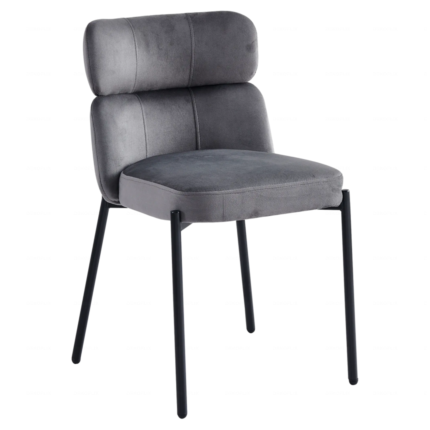 Chaise en Velours avec Piétement en Acier Inoxydable