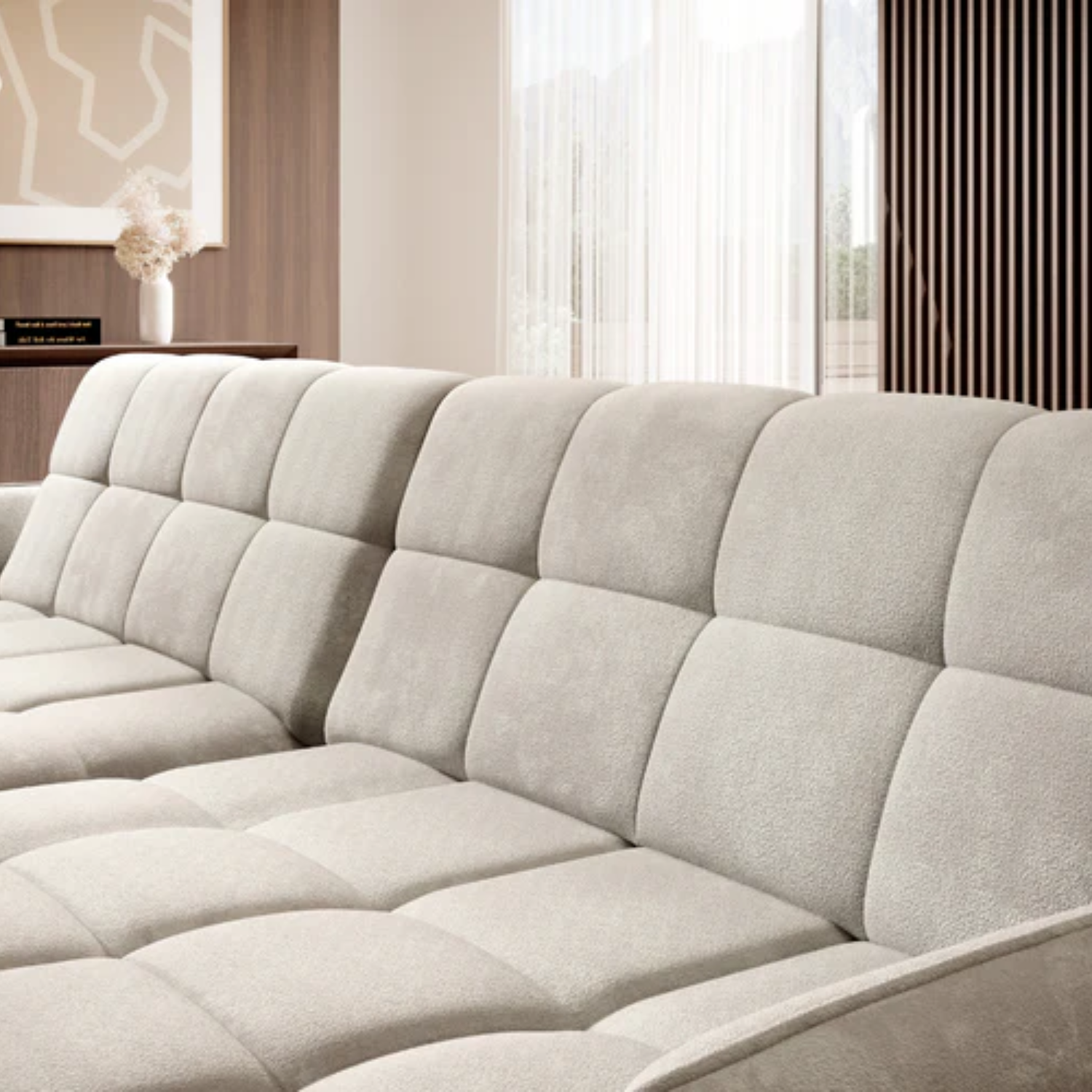 Canapé d’Angle  Haut de Gamme – Réglage Électrique de l’Assise, Design Moderne, Confort Sur Mesure | Tissu Premium & Structure Robuste