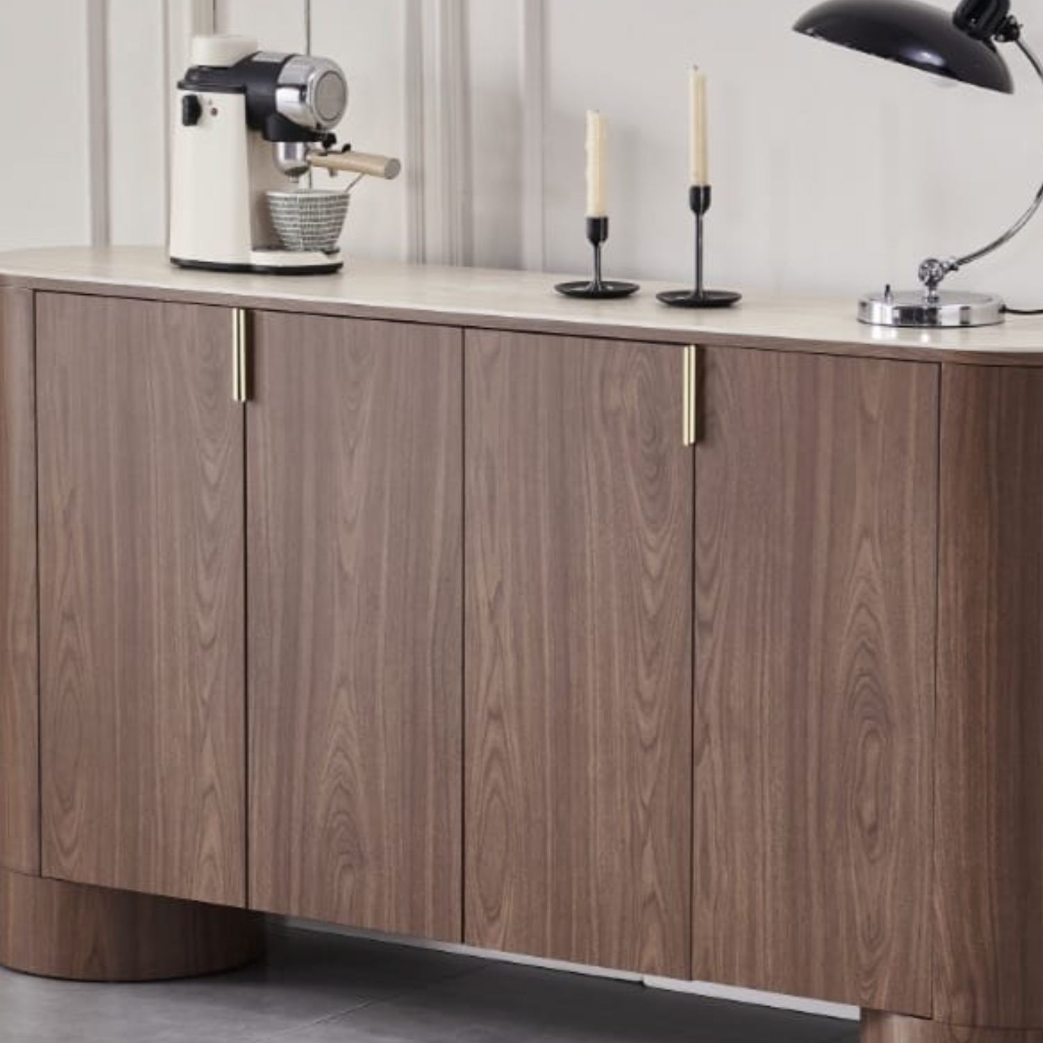 Buffet 180x40x100 cm – Plateau en céramique et piétement MDF/Inox