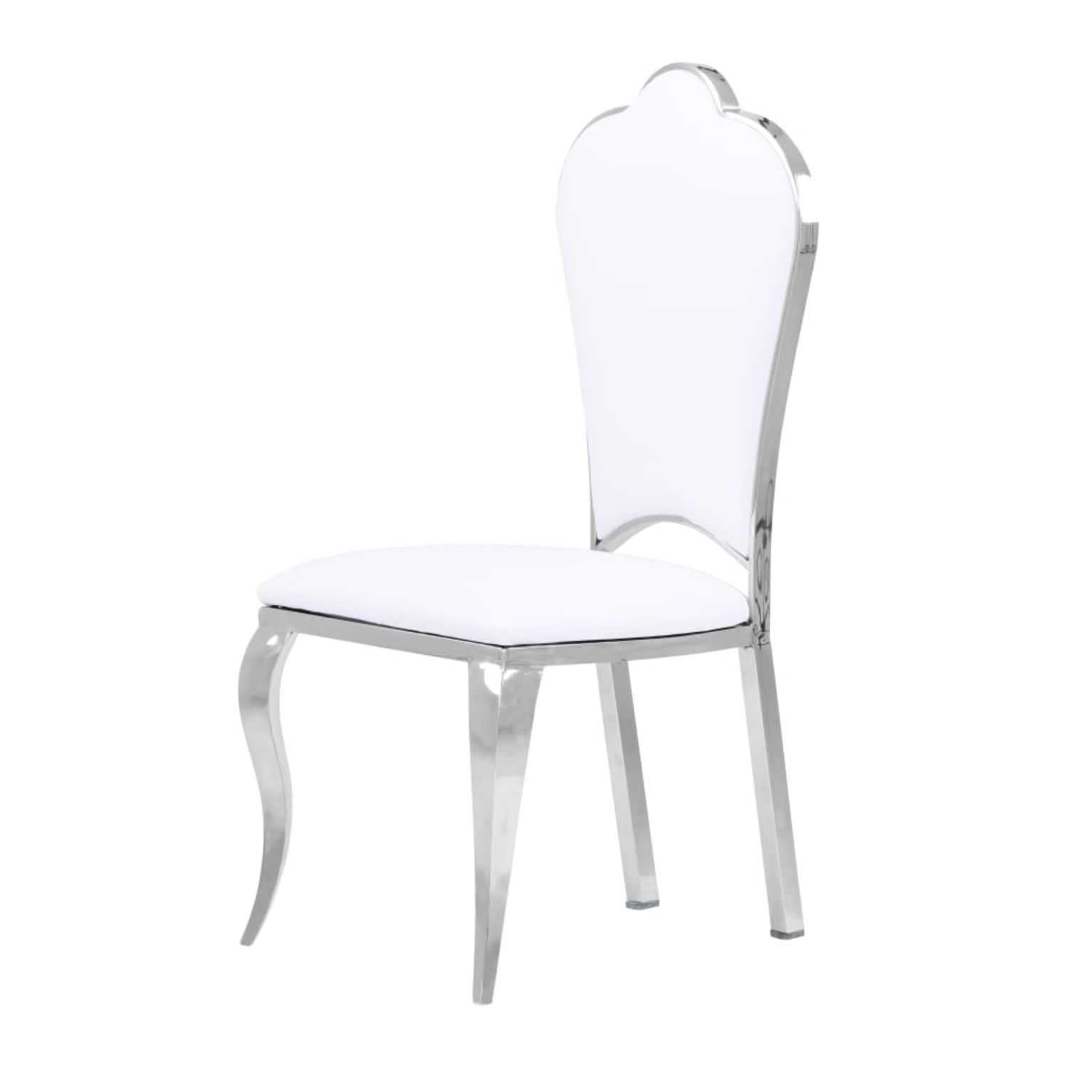 Chaise Gold avec  Assise simili-cuir et  Piètement acier inoxydable doré ou argenté
