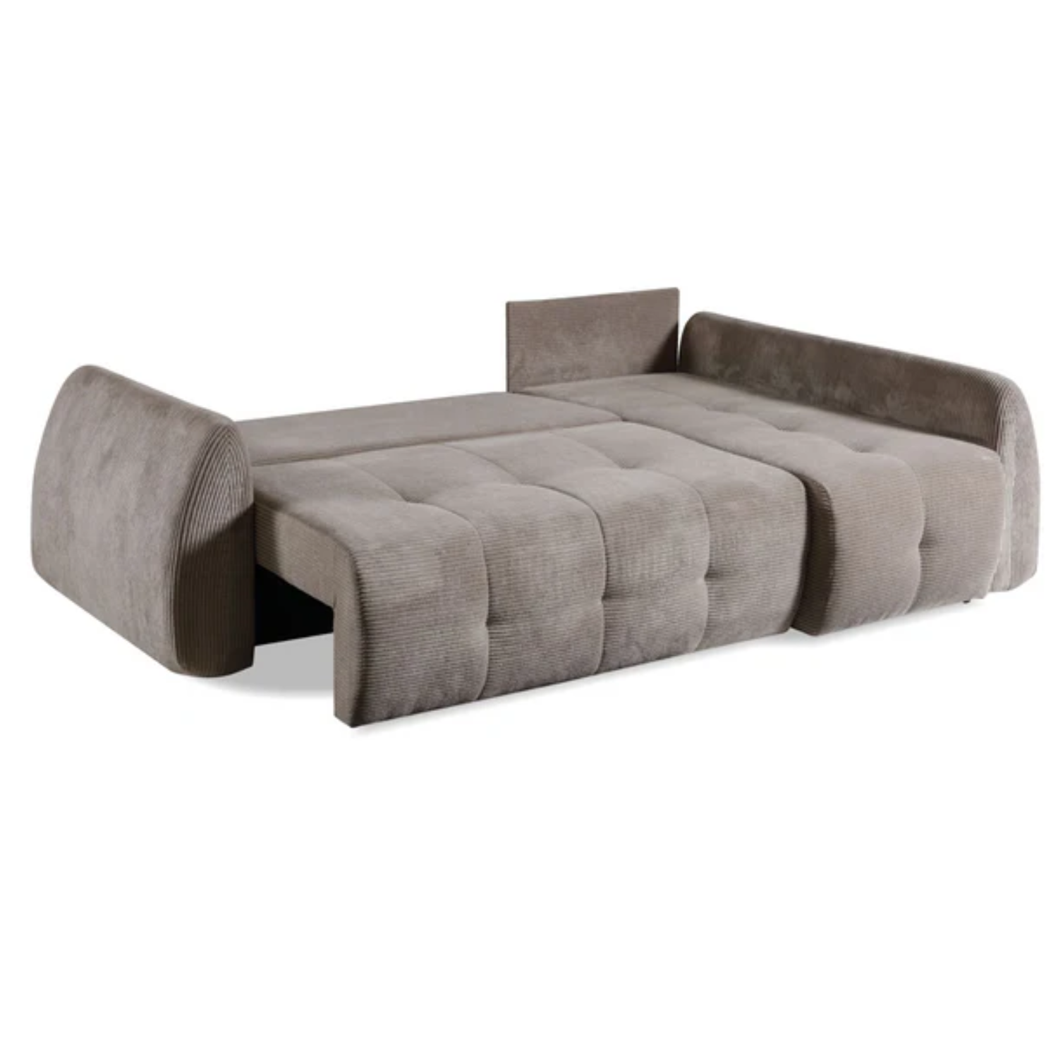 Canapé d'angle extensible matelassé 252 cm avec coffre marron