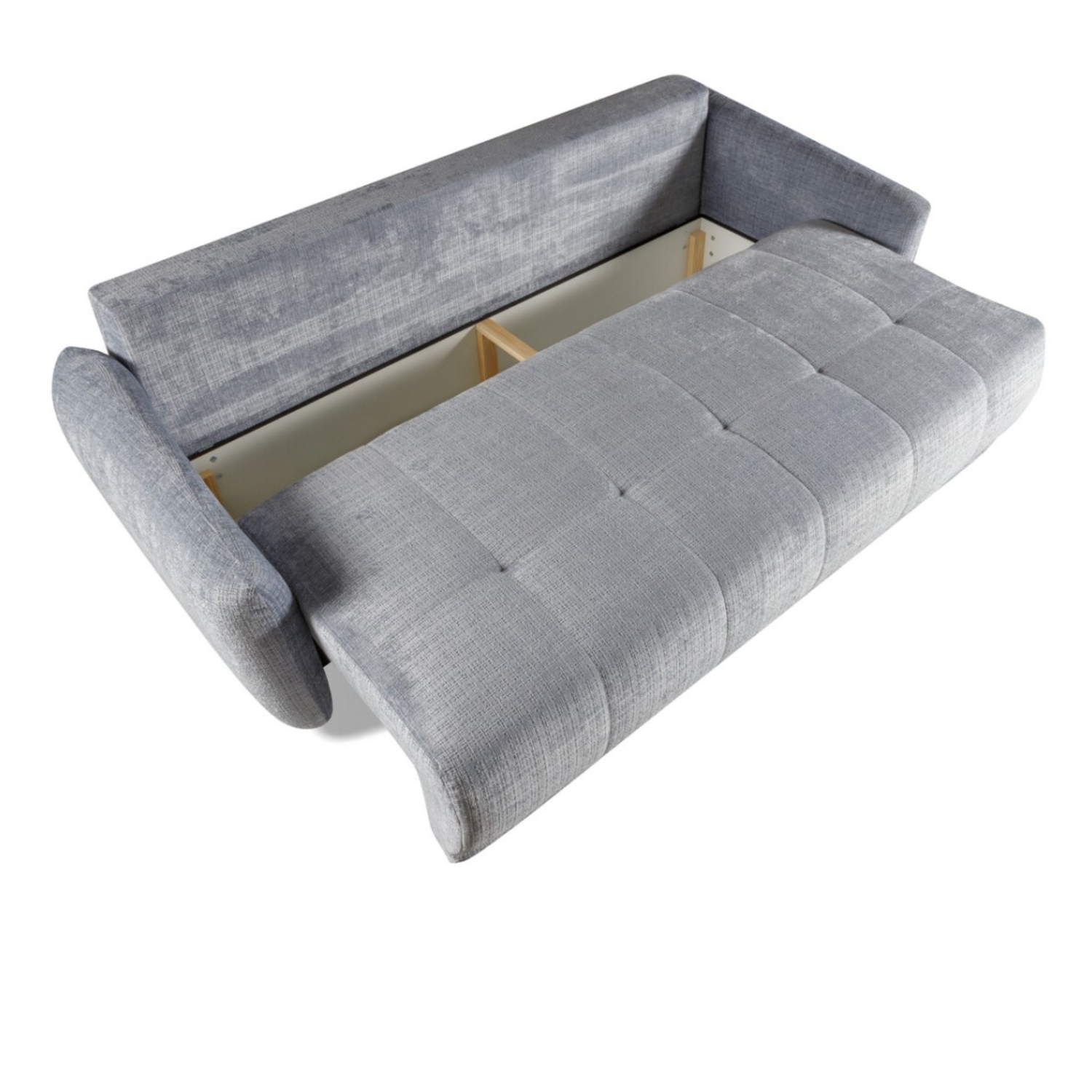 Canapé convertible 3 places avec coffre, couchage 142x200 cm, style moderne et fonctionnel