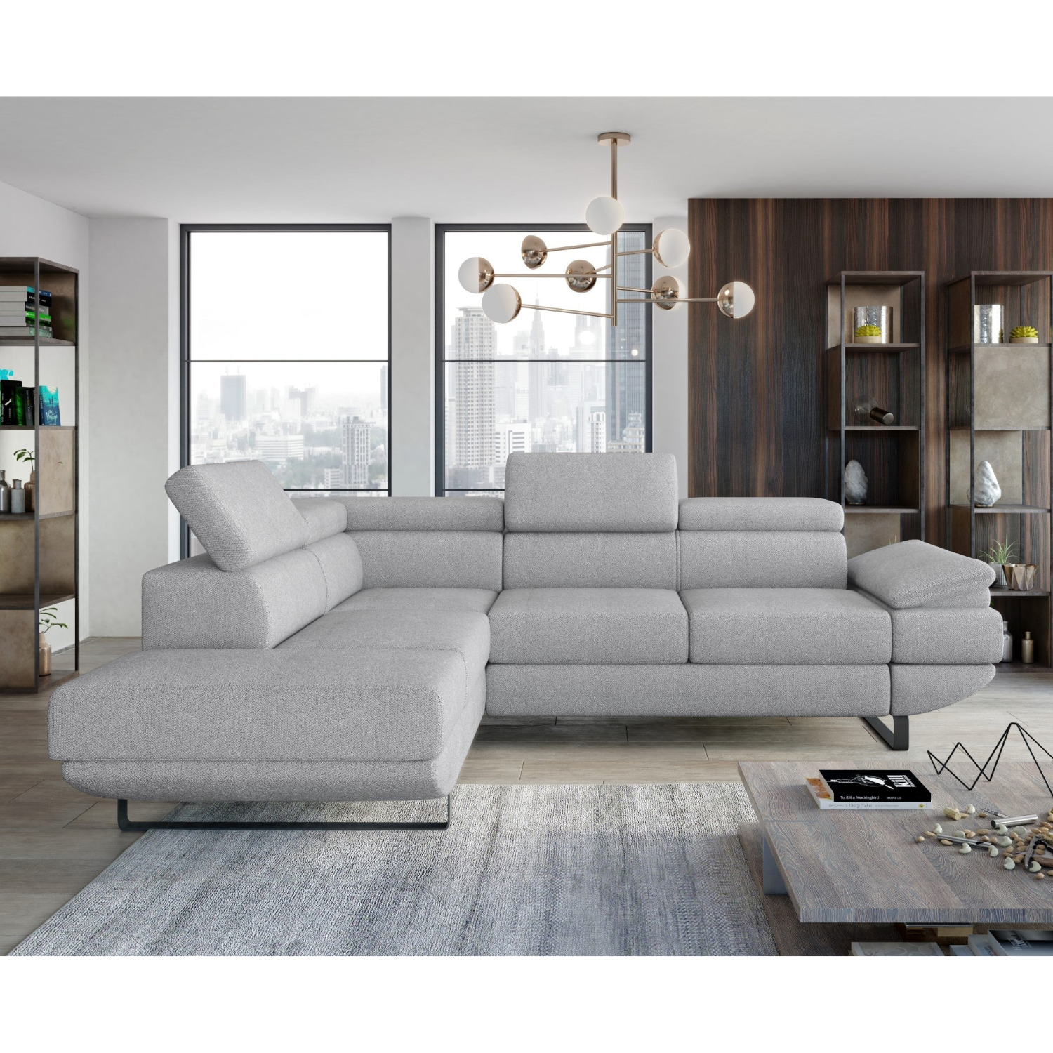 Canapé d’Angle – Confort Ajustable Électriquement et Élégance Contemporaine