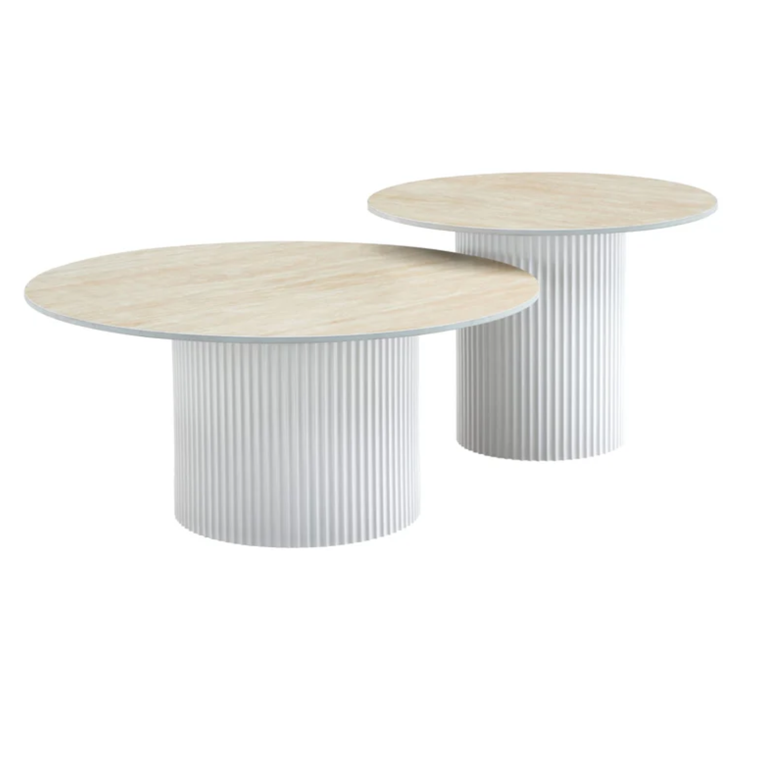 Table basse gigogne plateau céramique travertin ou blanc