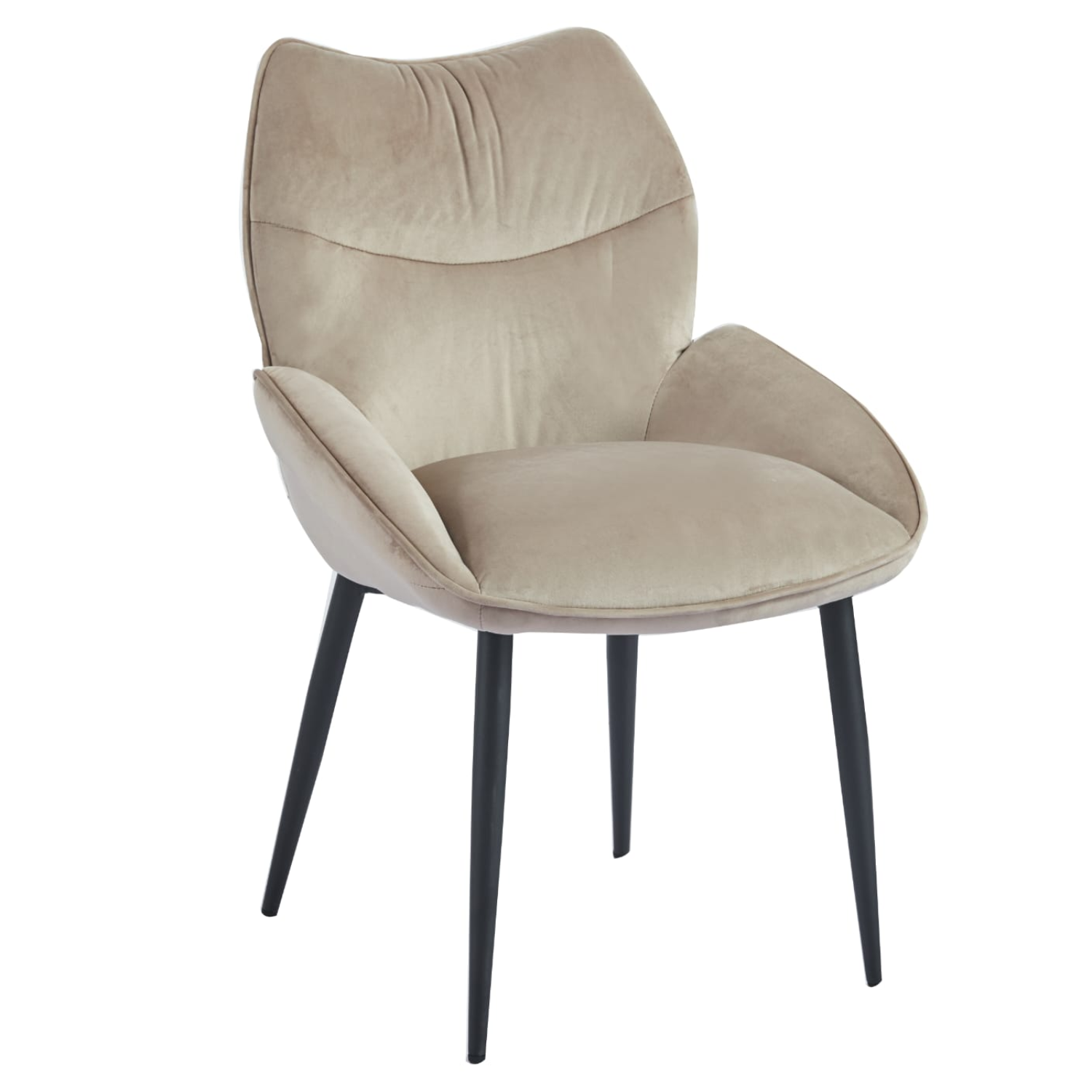 chaise  Assise ergonomique en velours & pieds métal