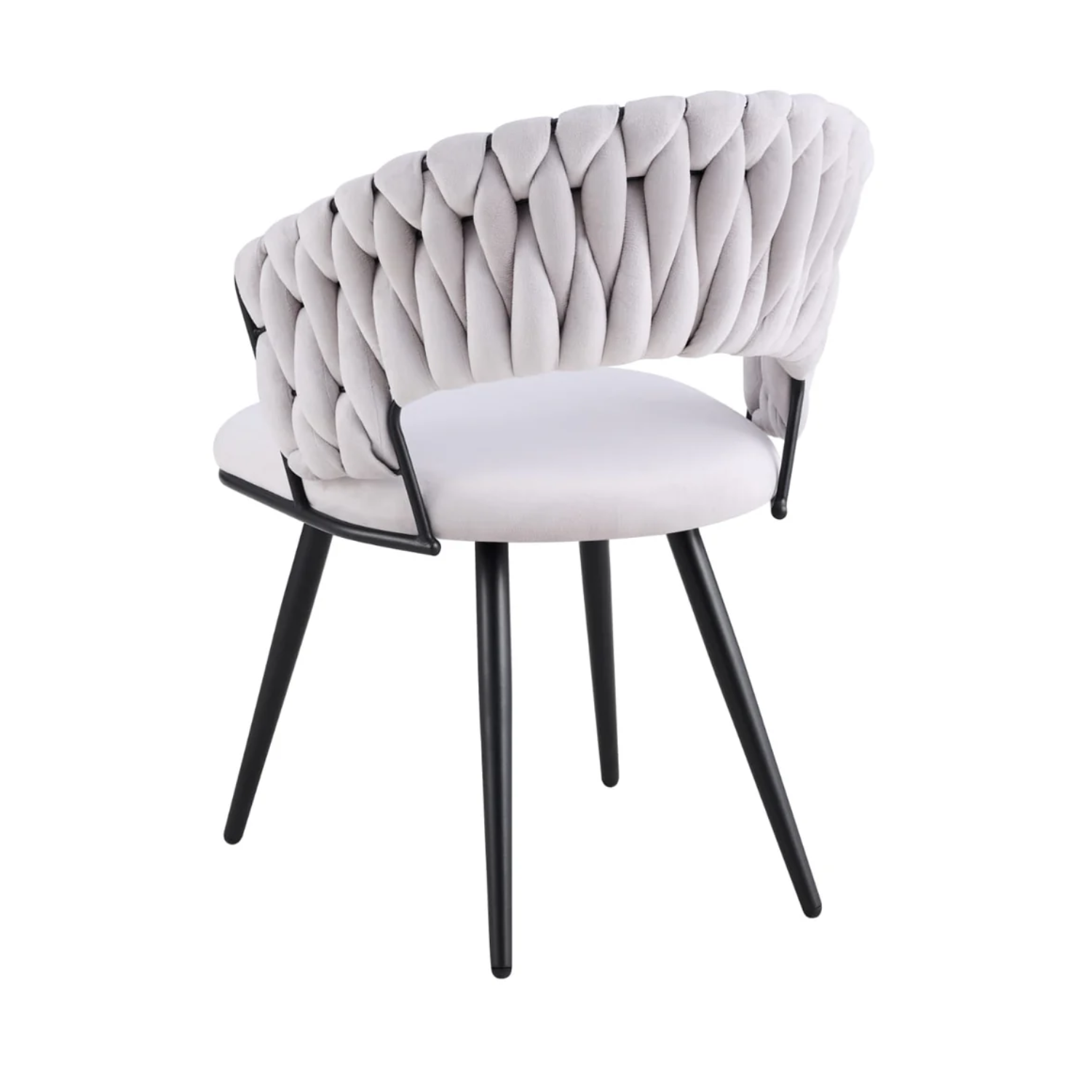 Chaise avec Pieds en Métal Noir et Assise en Velours