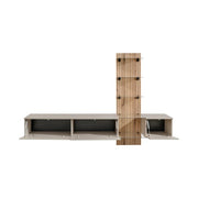 LUZZ wall unit 220 cm with lighting, Szara Glina and Coast Evoke chêne — vue 5