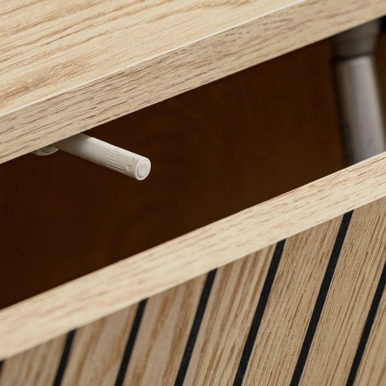 JOY wall unit 180 cm with a striped panel, Cremona chêne — vue 5