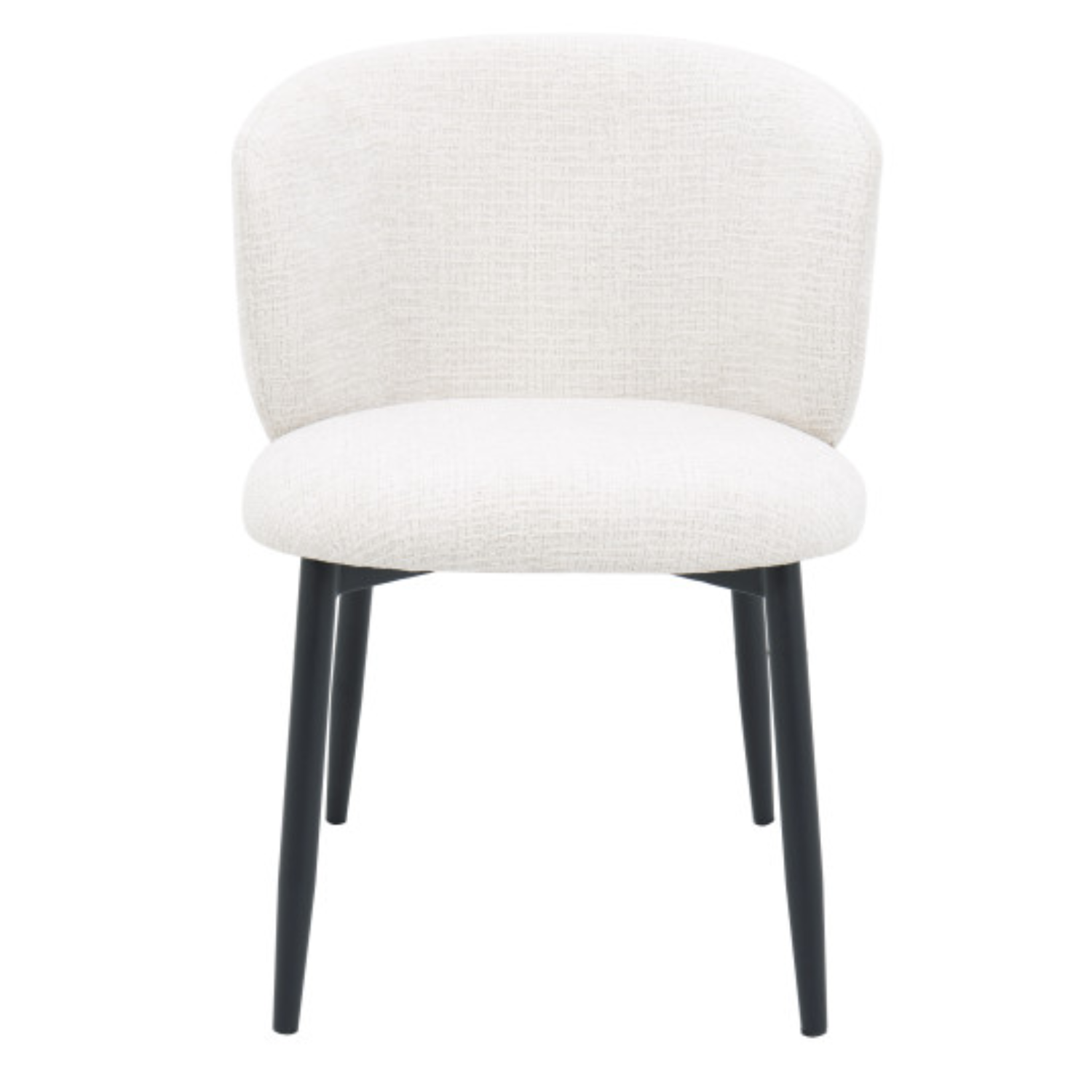 Chaise design – Assise et dossier en tissu, piétement acier (Beige ou Blanc)