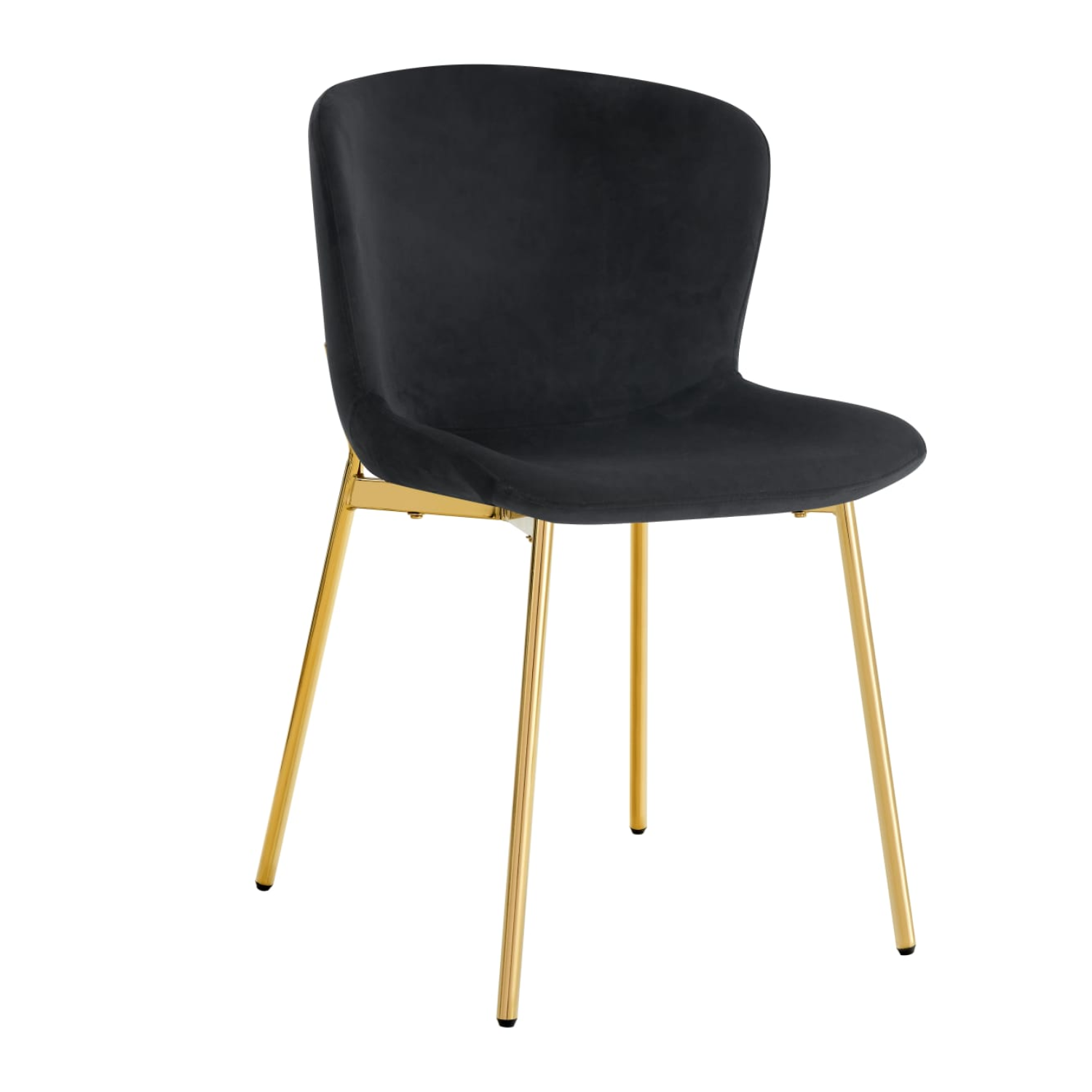 Chaise  en Assise velours avec structure métallique dorée, style moderne
