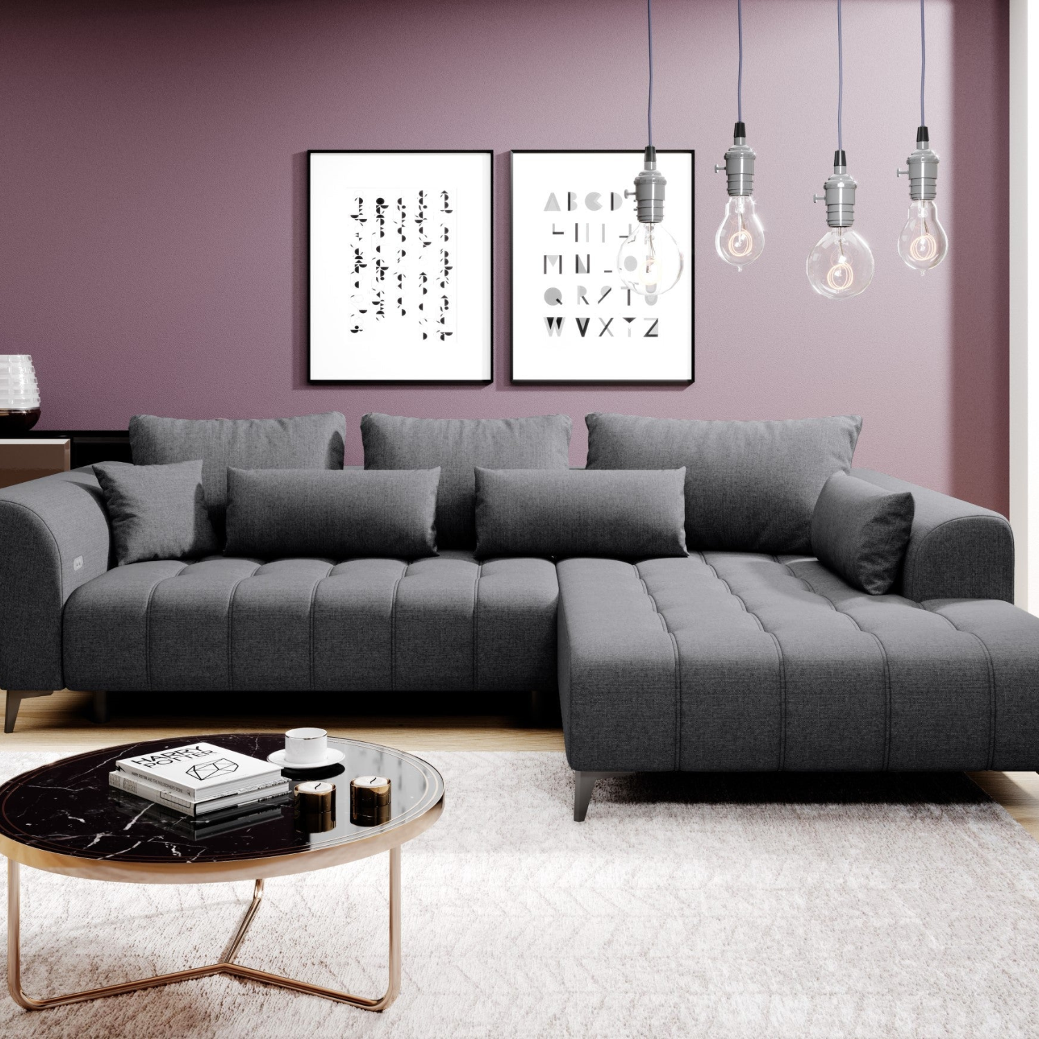 Canapé d’Angle  – Grand Confort avec Profondeur d’Assise Réglable Électriquement