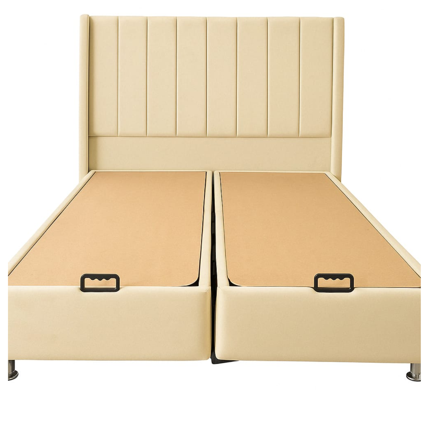 Lit avec Coffre de Rangement – Velours Gris ou Taupe 90x190 Cm