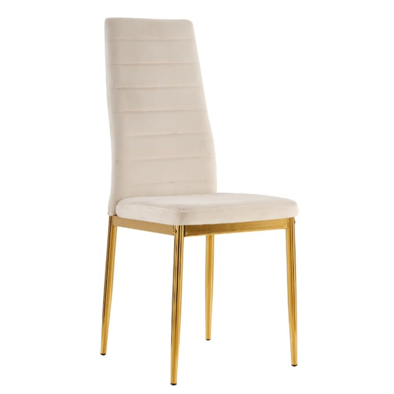 Chaise en velours  et pieds en acier inoxydable